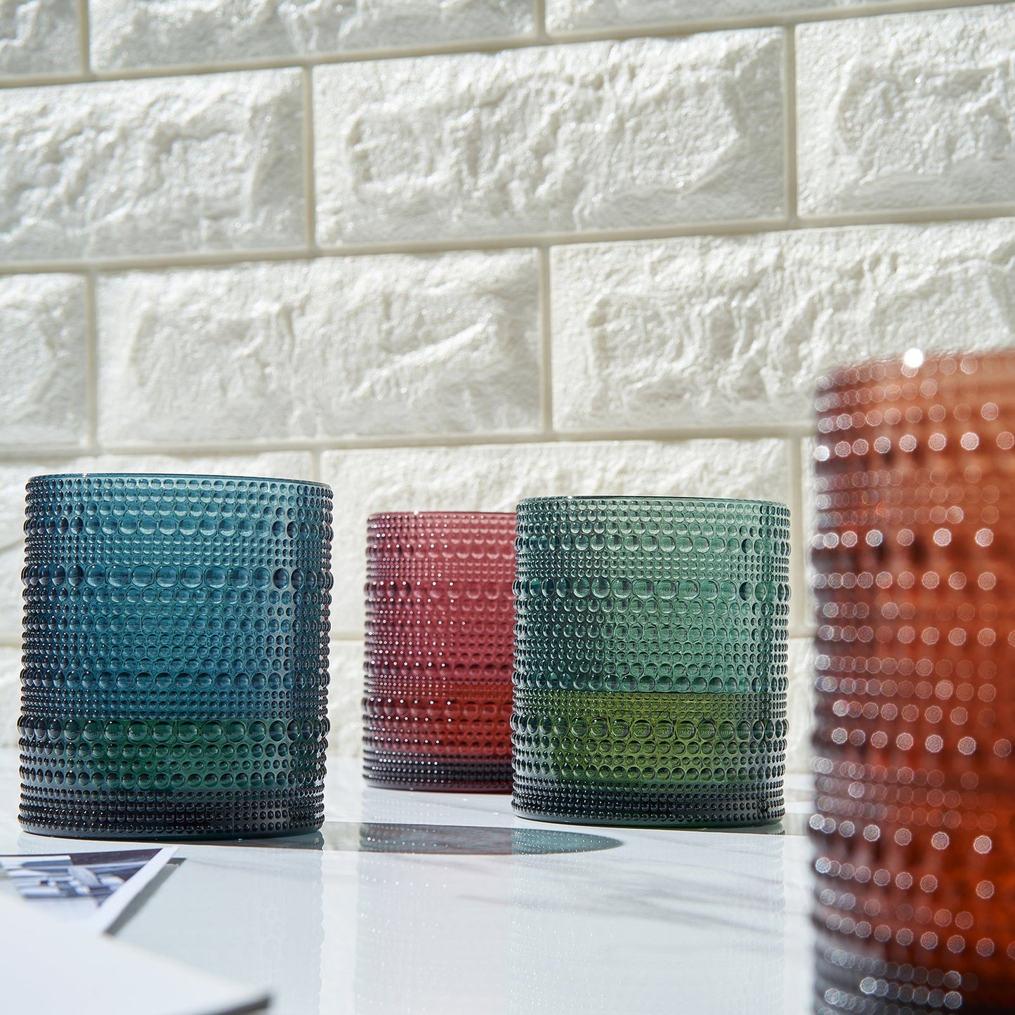 TEEK - Eze Acrylic Hobnail Lowball Glassware Set HOME DECOR TEEK KS