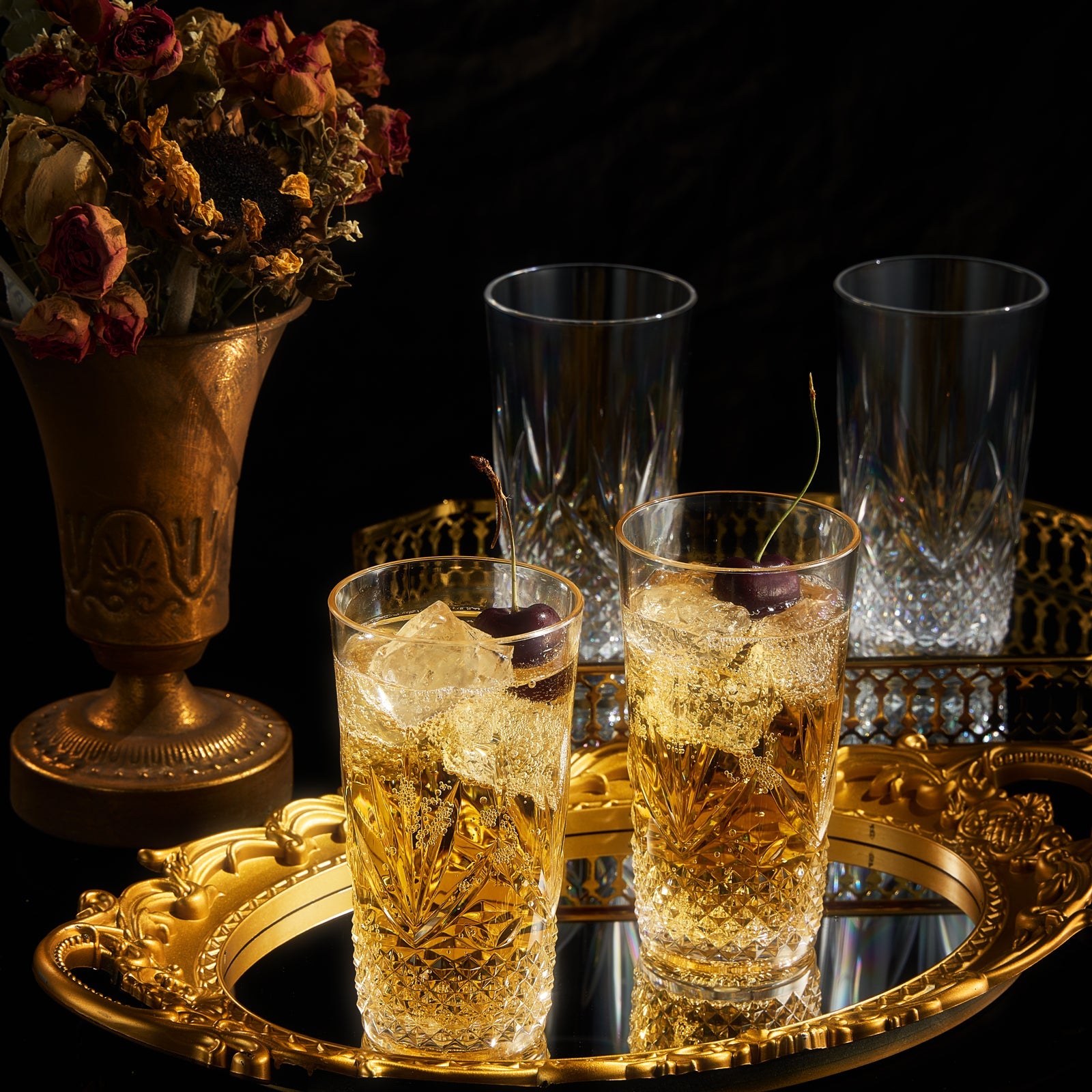 TEEK - Onix Acrylic Crystal Highball Glassware Set of 4 HOME DECOR TEEK KS