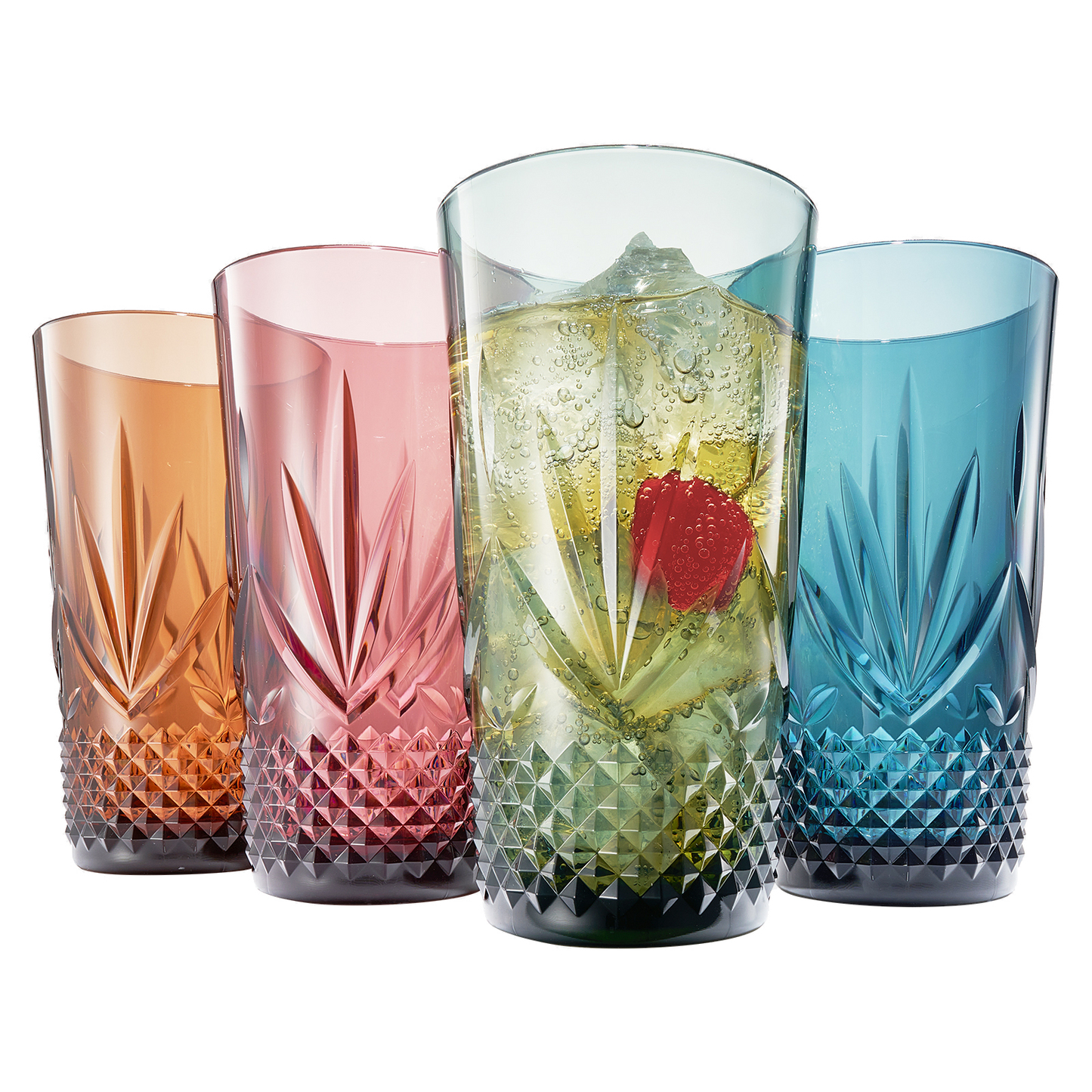 TEEK - Onix Acrylic Crystal Highball Glassware Set of 4 HOME DECOR TEEK KS