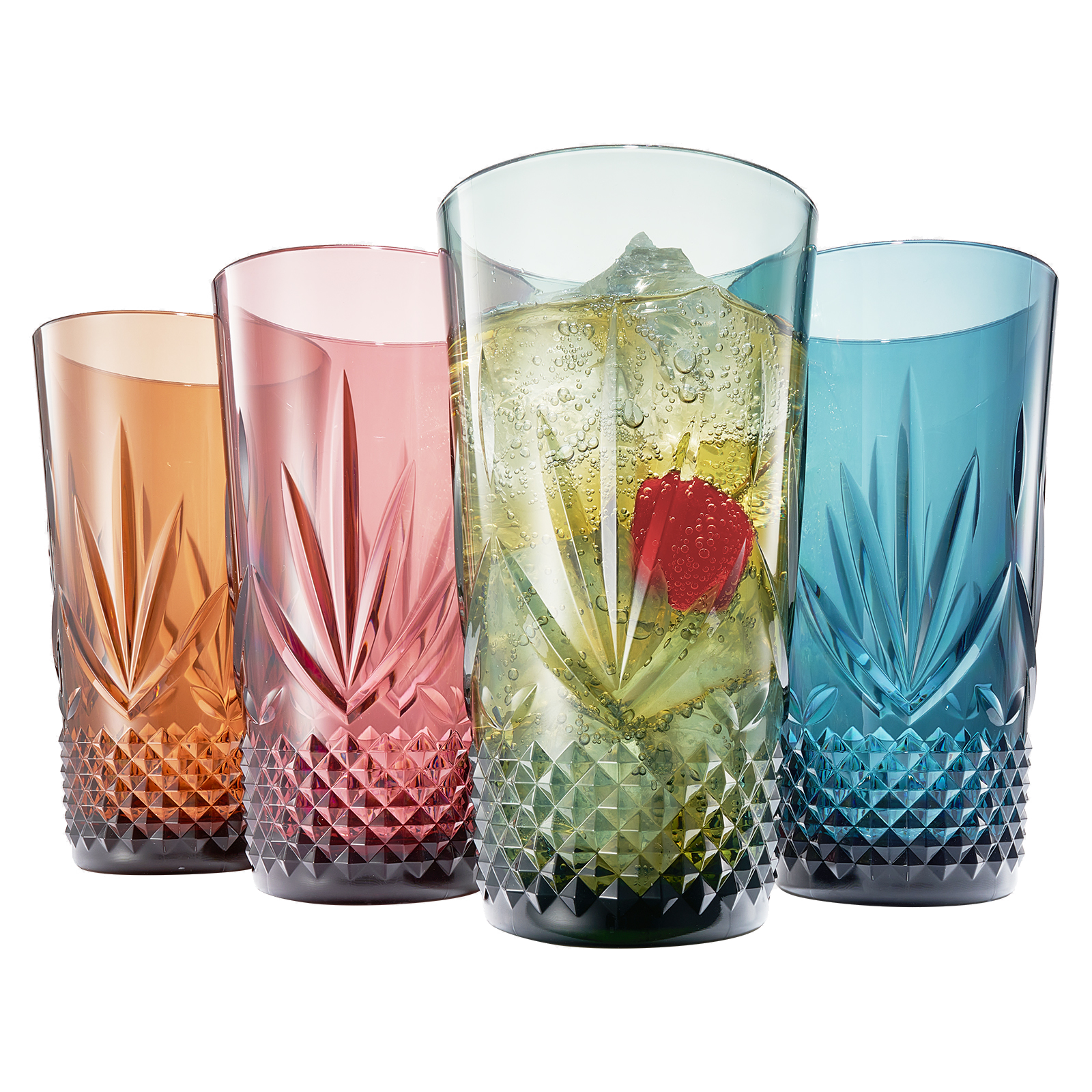 TEEK - Onix Acrylic Crystal Highball Glassware Set of 4 HOME DECOR TEEK KS