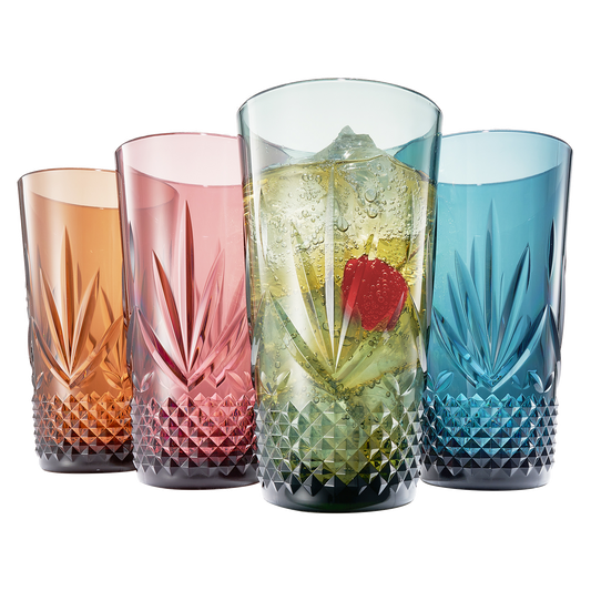 TEEK - Onix Acrylic Crystal Highball Glassware Set of 4 HOME DECOR TEEK KS