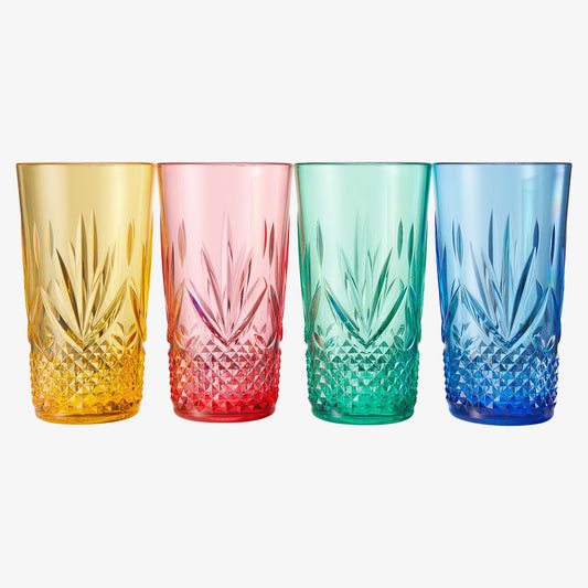 TEEK - Onix Acrylic Crystal Highball Glassware Set of 4 HOME DECOR TEEK KS