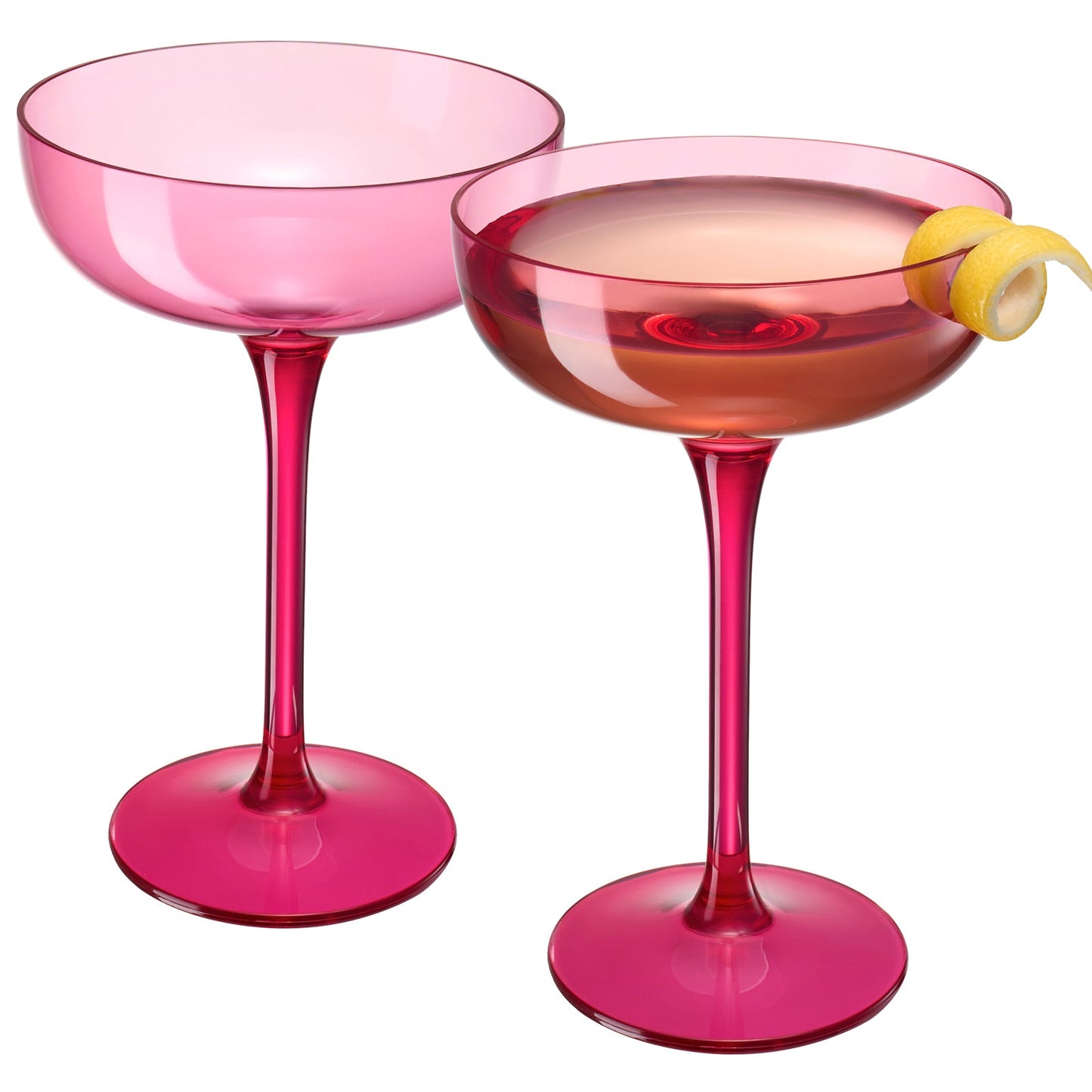 TEEK - Madrid Acrylic Champagne Coupe Cocktail Glassware Set HOME DECOR TEEK KS Pink