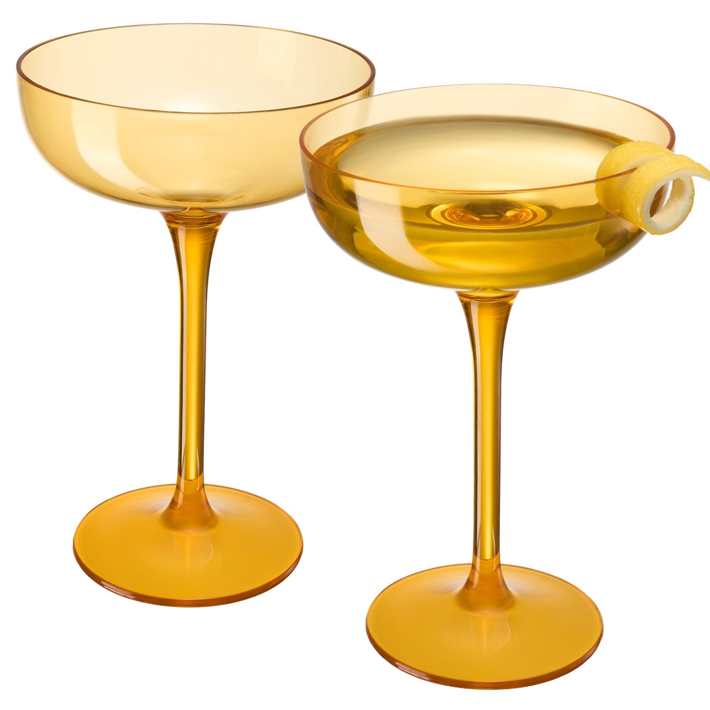 TEEK - Madrid Acrylic Champagne Coupe Cocktail Glassware Set HOME DECOR TEEK KS Yellow