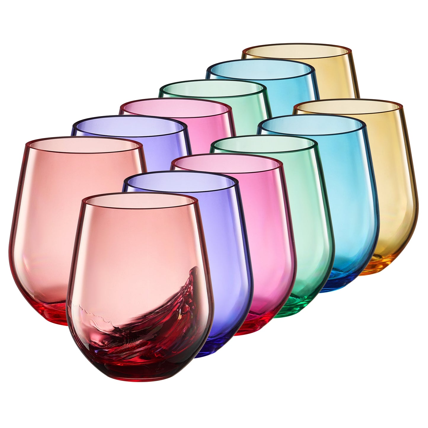 TEEK - Madrid Acrylic Stemless Wine Glassware Set of 12 HOME DECOR TEEK KS