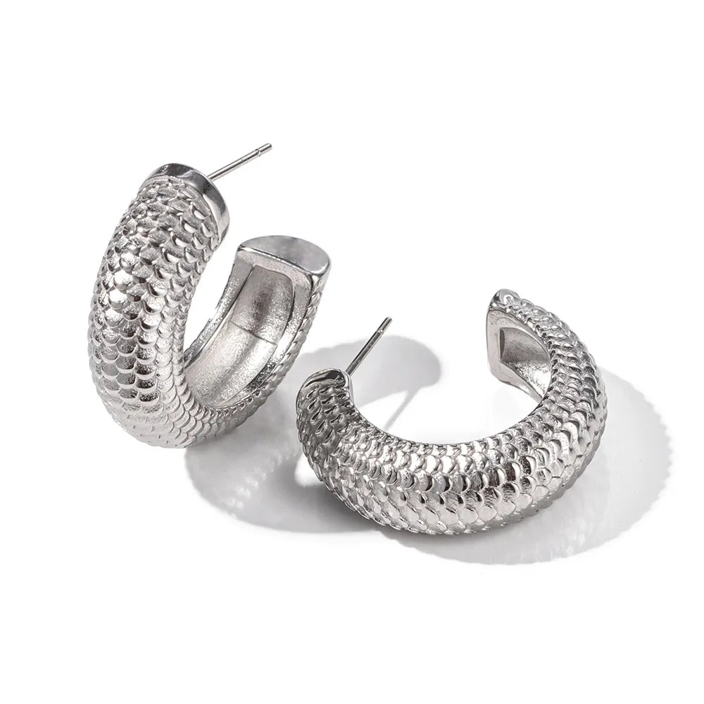 TEEK - Chunky 18K Paved Stainless Steel Ear Cuffs JEWELRY theteekdotcom JDE2305112-S-AE  