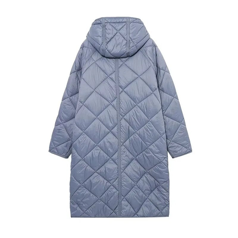 TEEK - Hooded Quilt Button Up Coat COAT theteekdotcom   