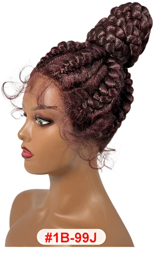 TEEK - Synthetic Braided Updo Lace Front Wig HAIR theteekdotcom 1B-BUG  