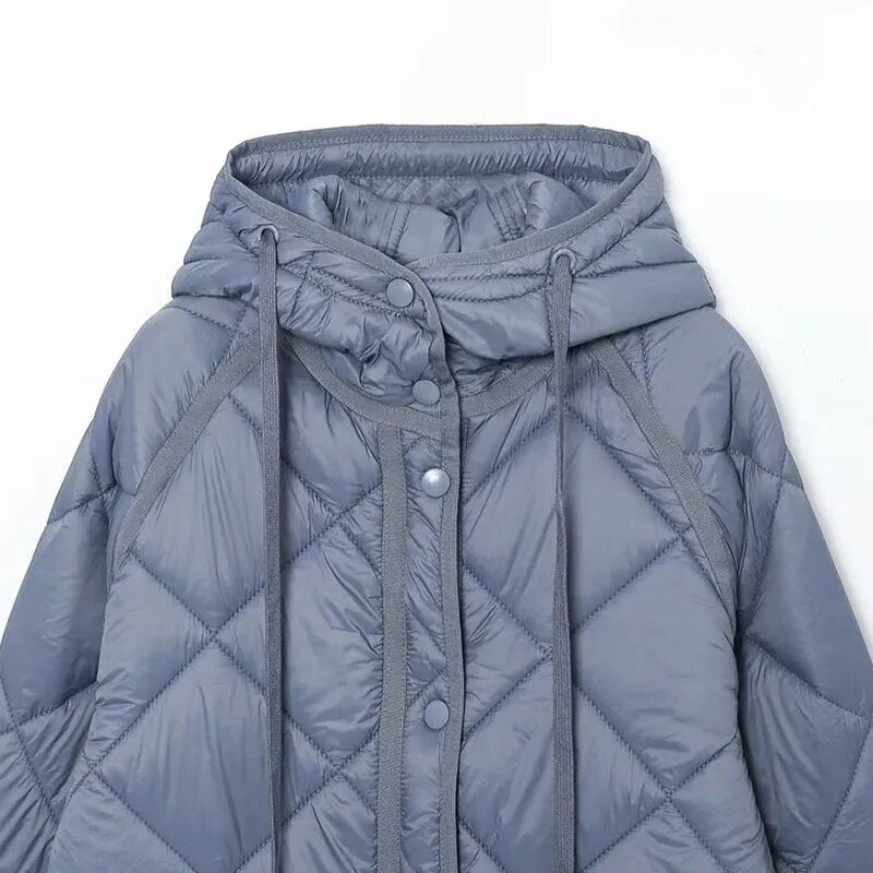TEEK - Hooded Quilt Button Up Coat COAT theteekdotcom XS  