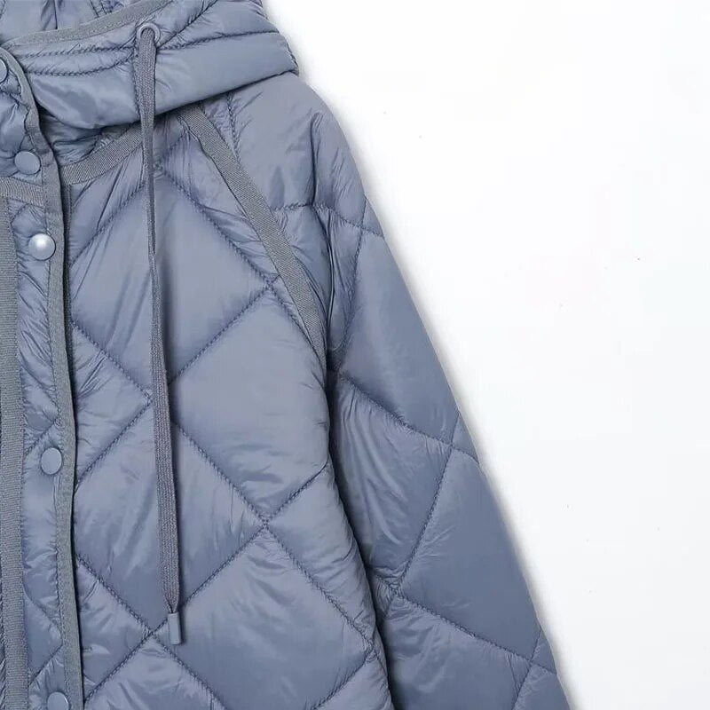 TEEK - Hooded Quilt Button Up Coat COAT theteekdotcom   