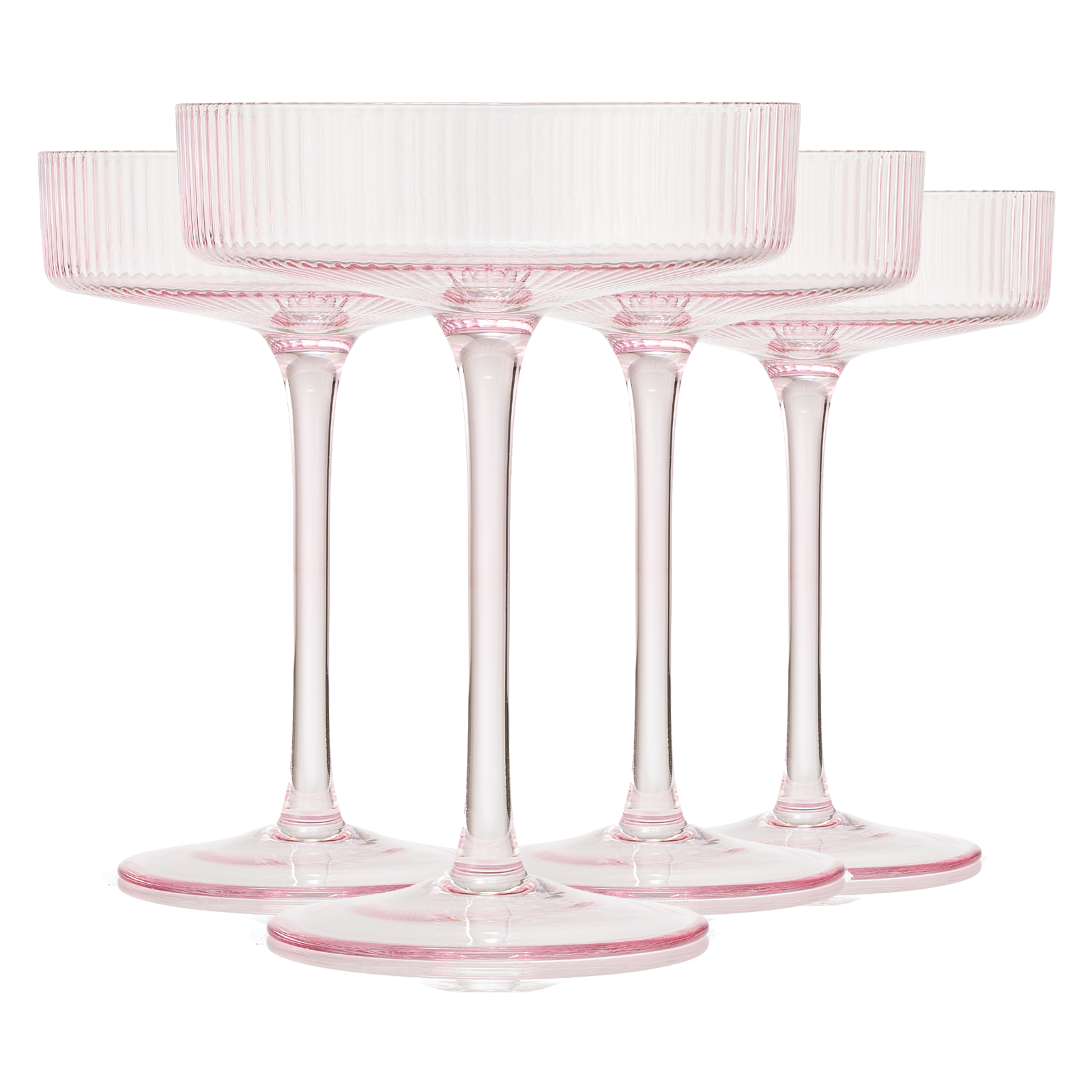 TEEK - Como Ribbed Champagne Coupe Cocktail Glassware Set HOME DECOR TEEK KS