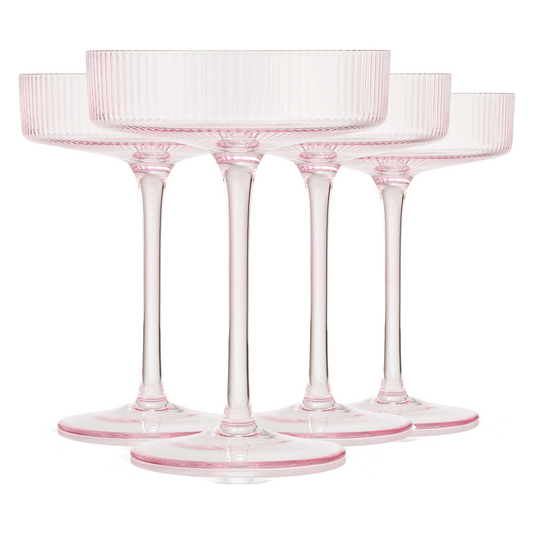 TEEK - Como Ribbed Champagne Coupe Cocktail Glassware Set HOME DECOR TEEK KS