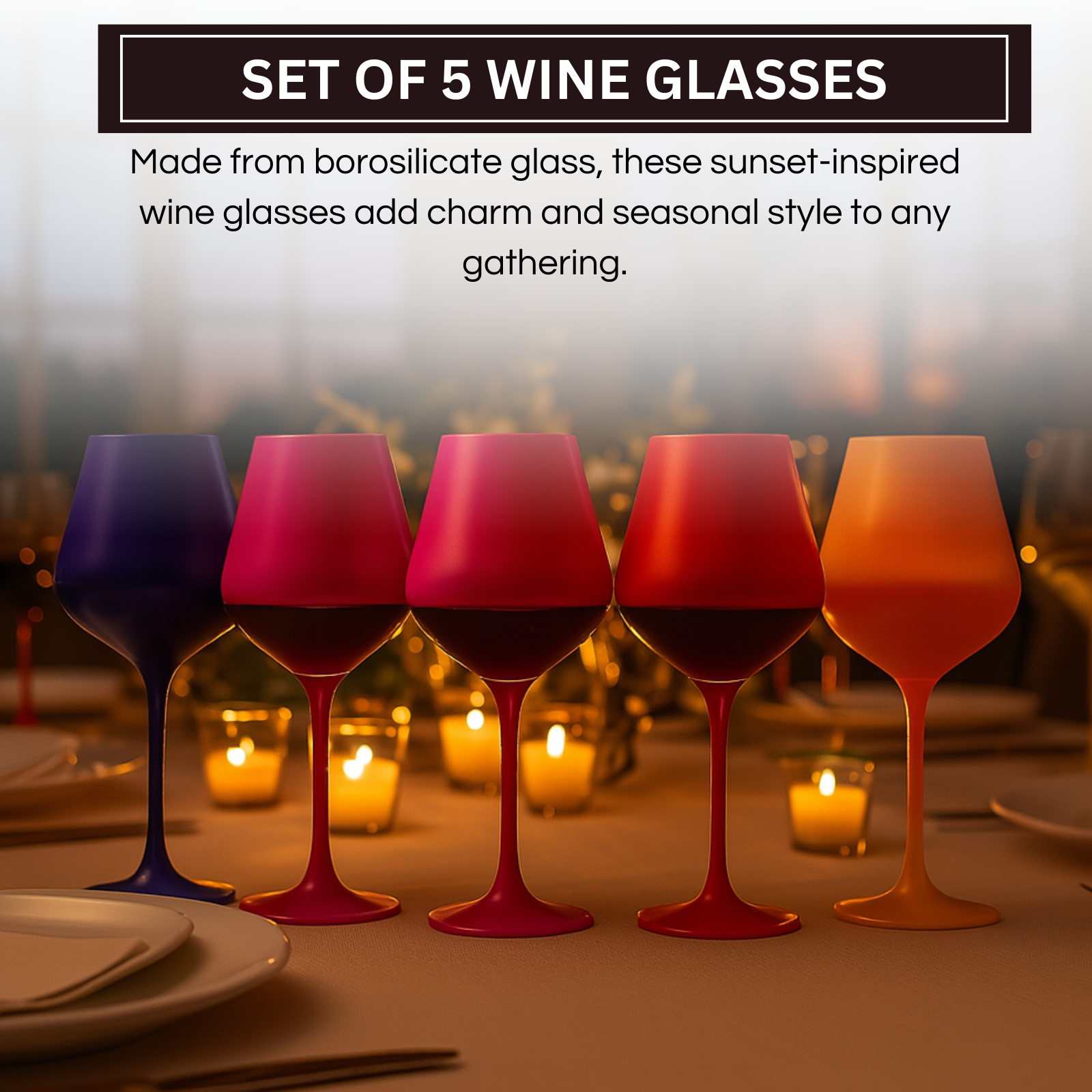 TEEK - Southwest Sunset Large Colored Wine Glass Set HOME DECOR TEEK KS