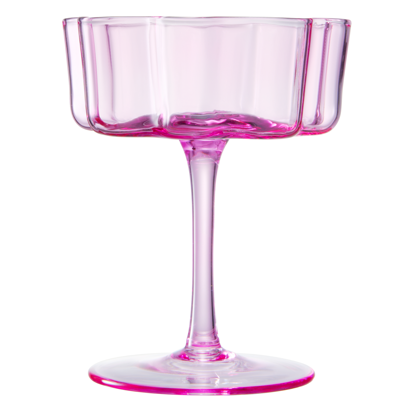 TEEK - Flower Wave Coupe Cocktail Colored Glasses Set | Hot Pink & Blush HOME DECOR TEEK KS