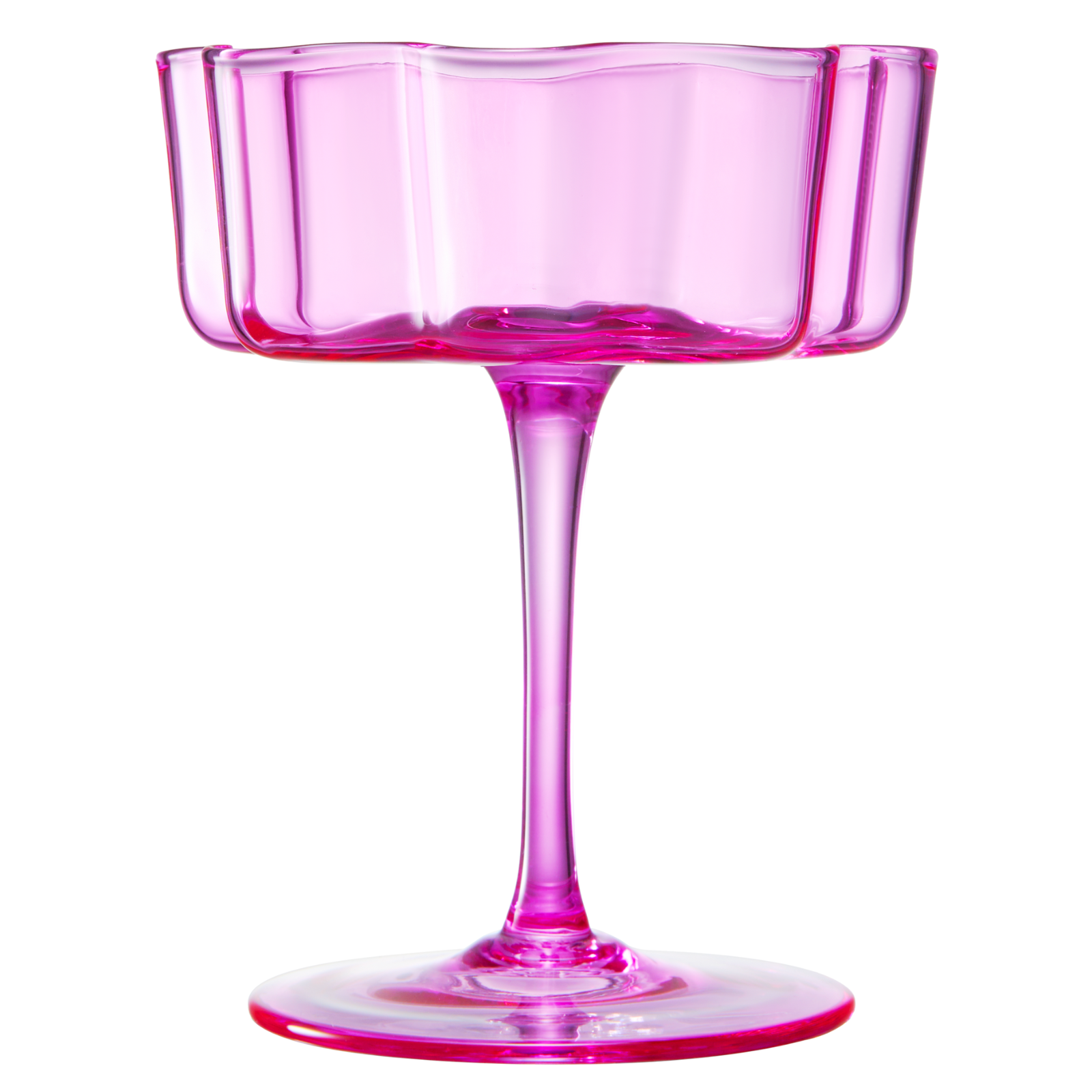 TEEK - Flower Wave Coupe Cocktail Colored Glasses Set | Hot Pink & Blush HOME DECOR TEEK KS