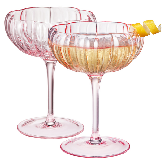 TEEK - Flower Coupe Cocktail Colored Glasses Set | Blush Pink HOME DECOR TEEK KS