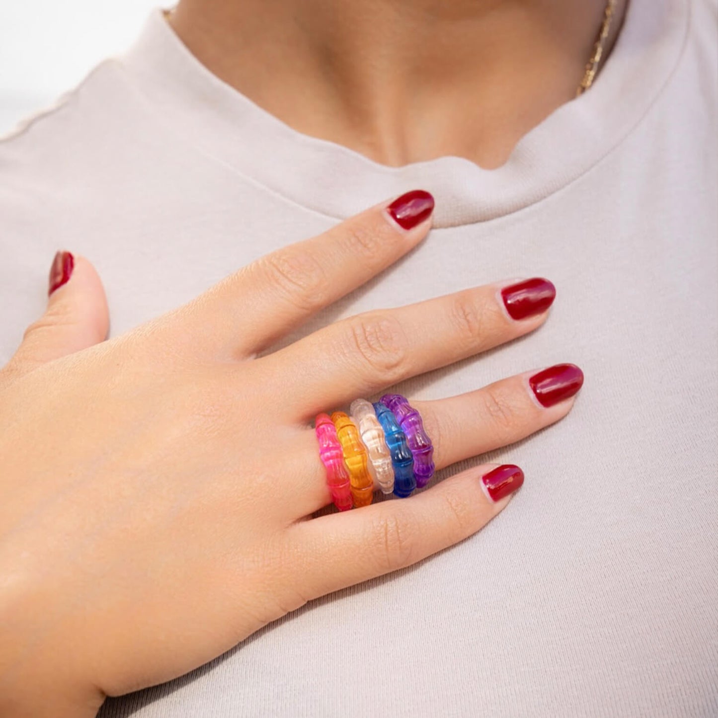 TEEK - Bamboo Lucite Rings JEWELRY TEEK GNH