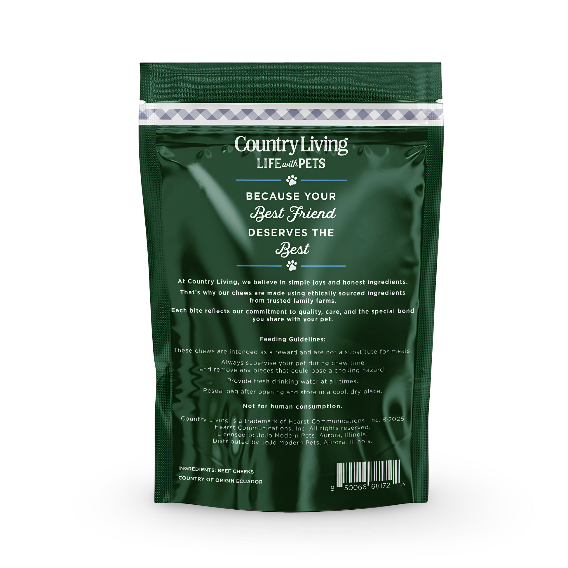 TEEK - Country Living 4” x 4” Beef Cheek Chip Dog Treats – Chicken Flavor – 5 Count Bag PET SUPPLIES TEEK APS