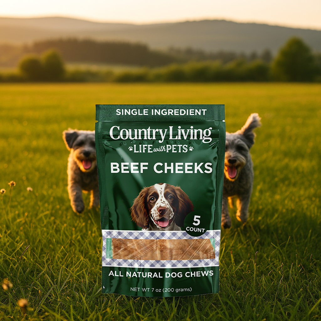 TEEK - Country Living 4” x 4” Beef Cheek Chip Dog Treats – Chicken Flavor – 5 Count Bag PET SUPPLIES TEEK APS