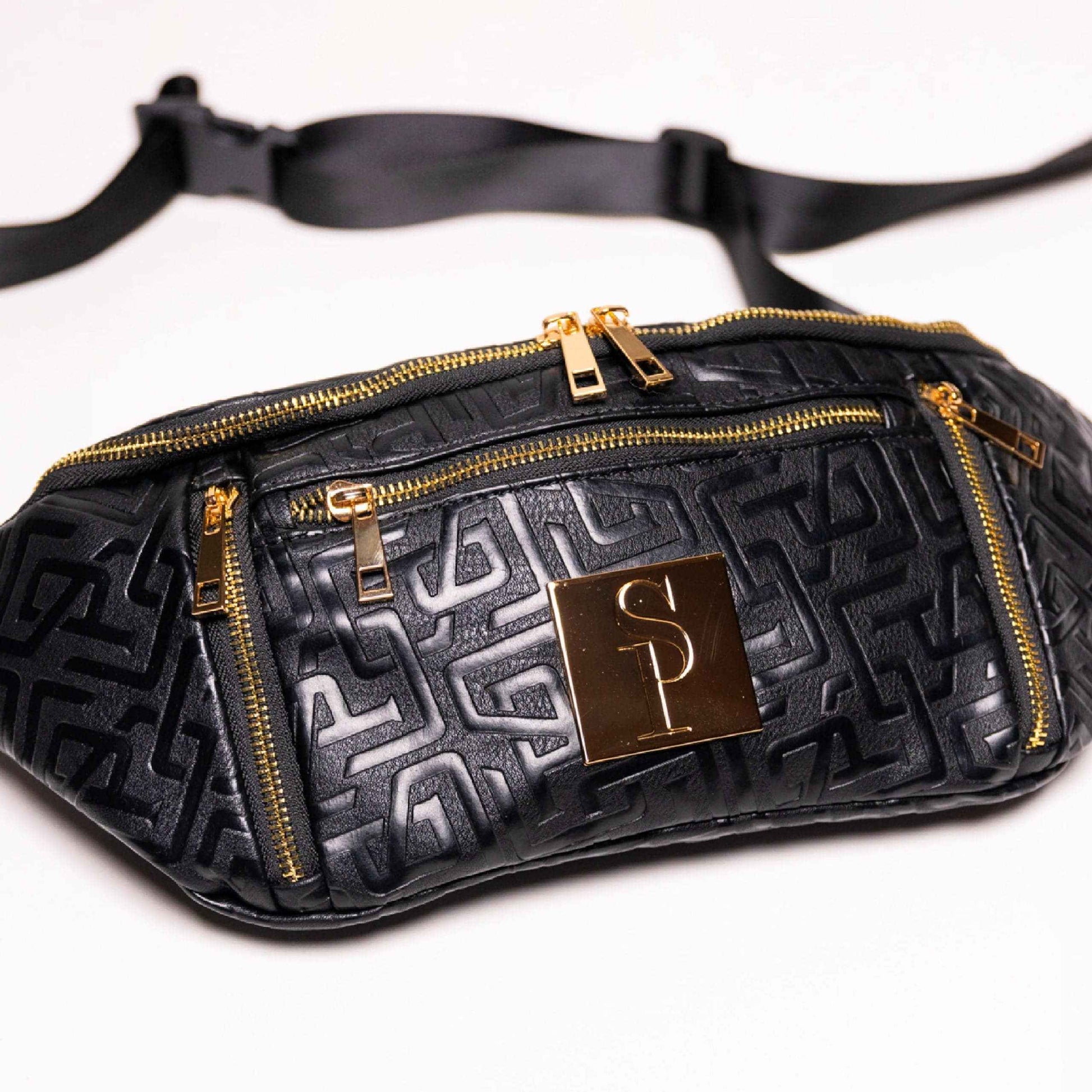 Black Monogram Leather Crossbody Bag Sole Premise