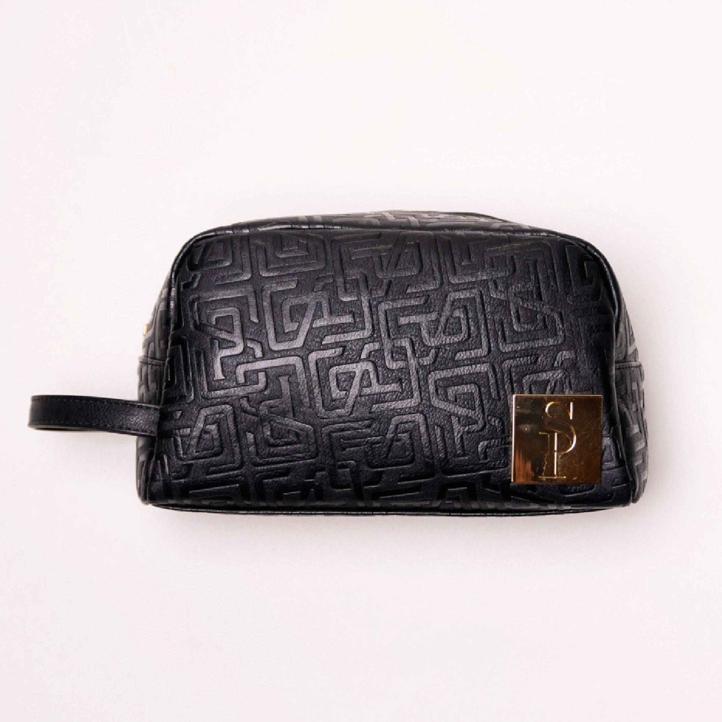 TEEK - Black Monogram Leather Toiletry Bag BAG TEEK SP