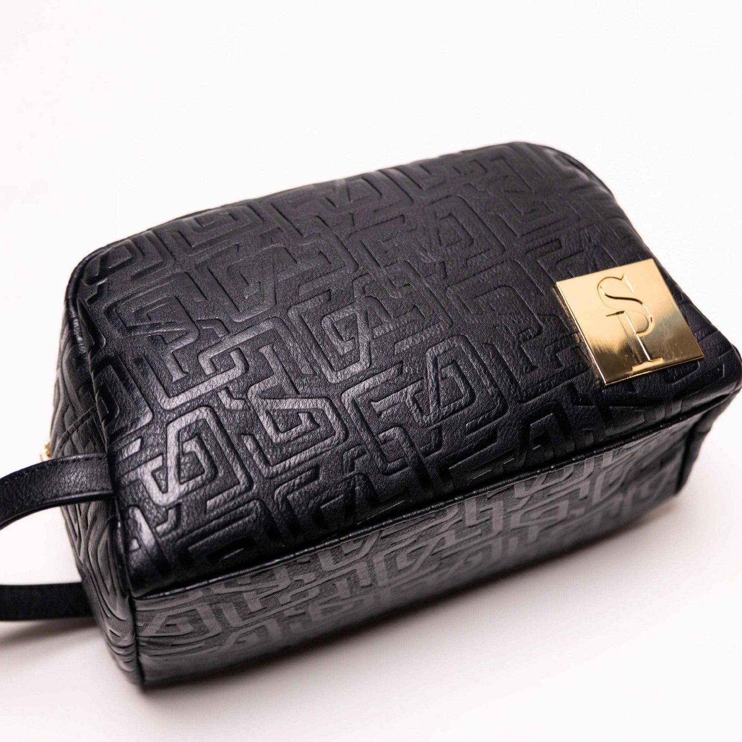 TEEK - Black Monogram Leather Toiletry Bag BAG TEEK SP