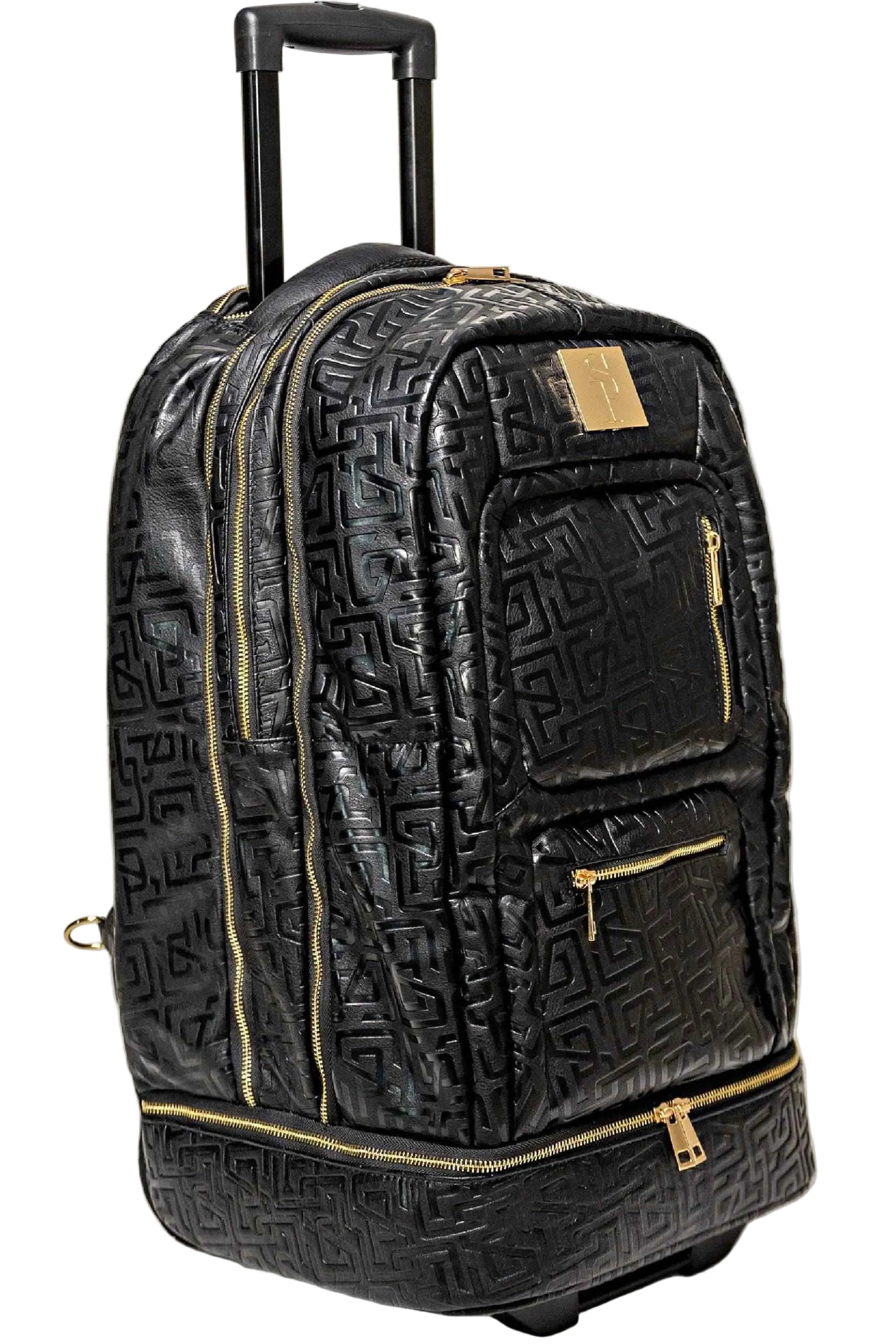TEEK - Black Monogram Leather Carry-On Roller Bag (Only 150 Made) BAG TEEK SP