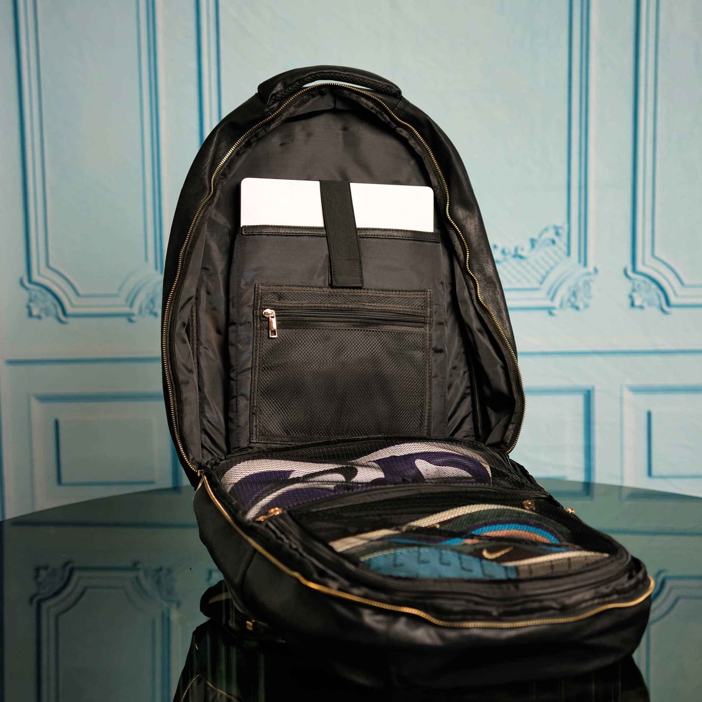 TEEK - Black Leather Commuter Backpack Bag BAG TEEK SP