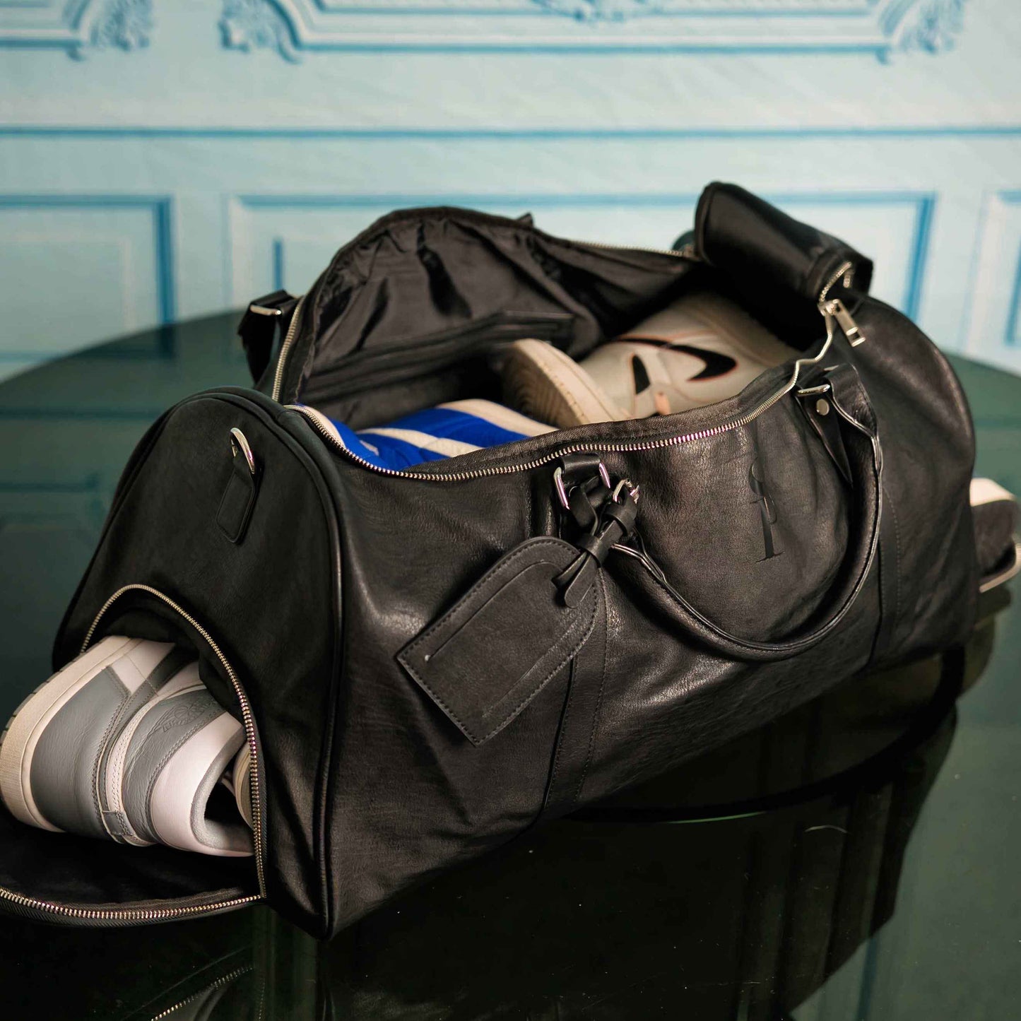 TEEK - Black Leather XL Signature Bag Set (XL Signature Backpack and Duffle Bag) BAG TEEK SP