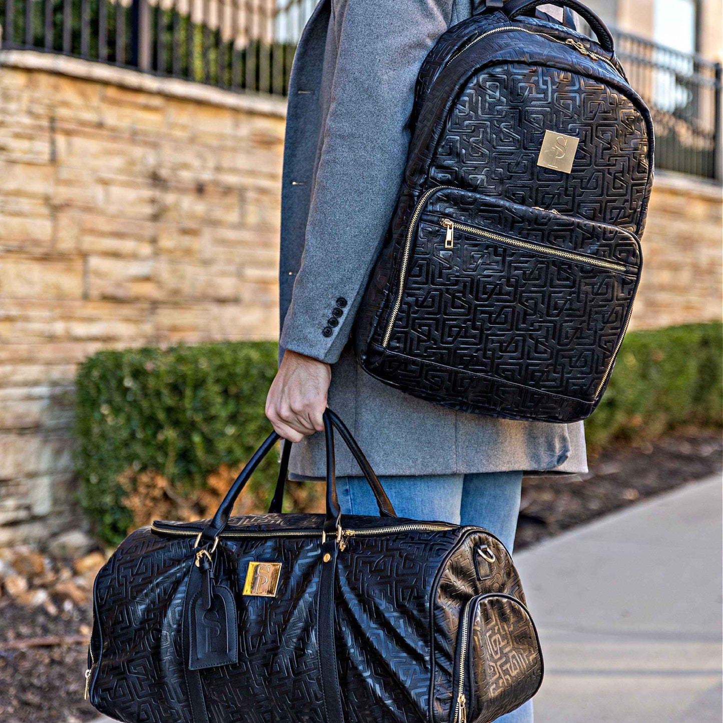 TEEK - Monogram Leather 2 Bag Set (Commuter and Duffle) BAG TEEK SP