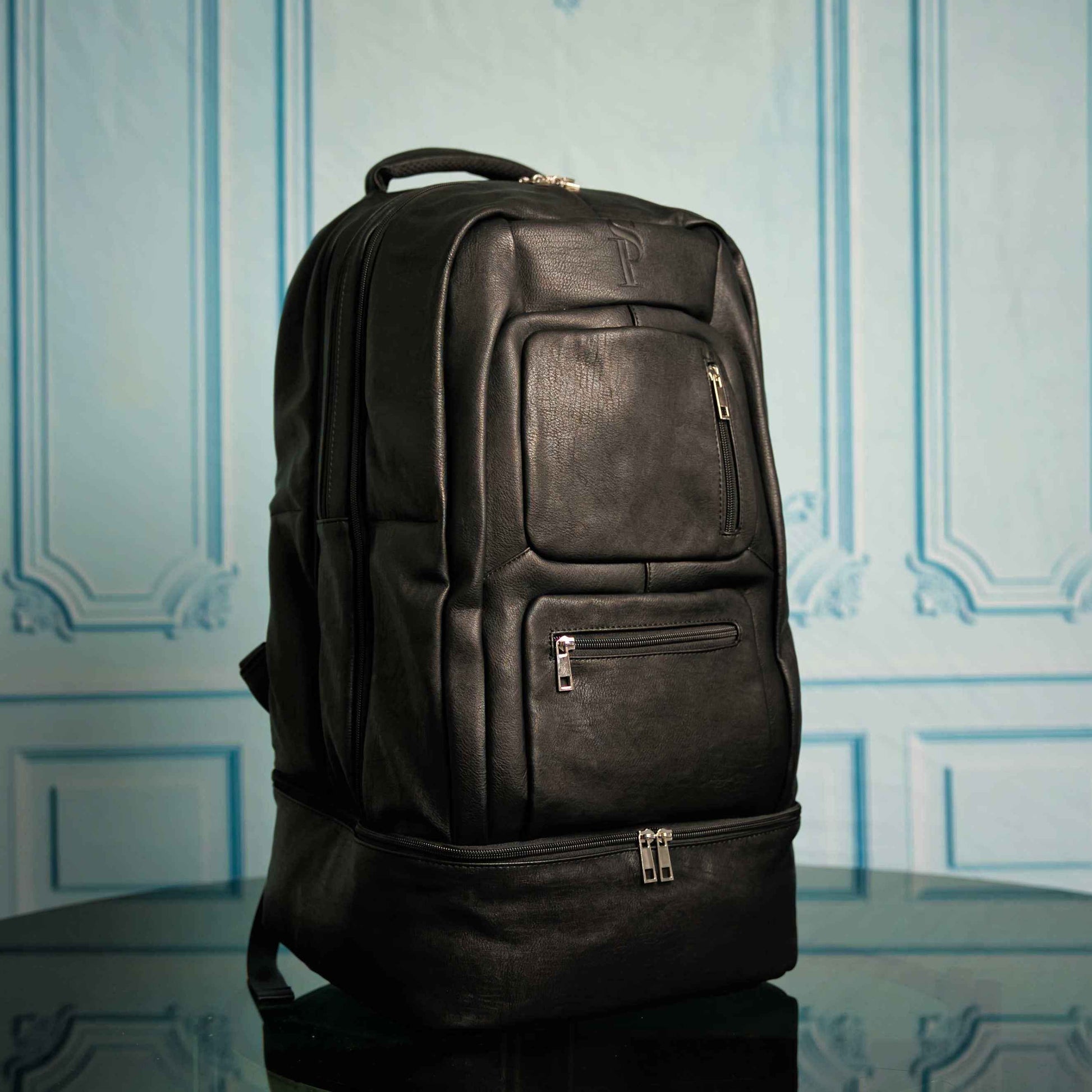 TEEK - Black Leather Signature Bag Set (Signature Backpack and Duffle Bag) BAG TEEK SP