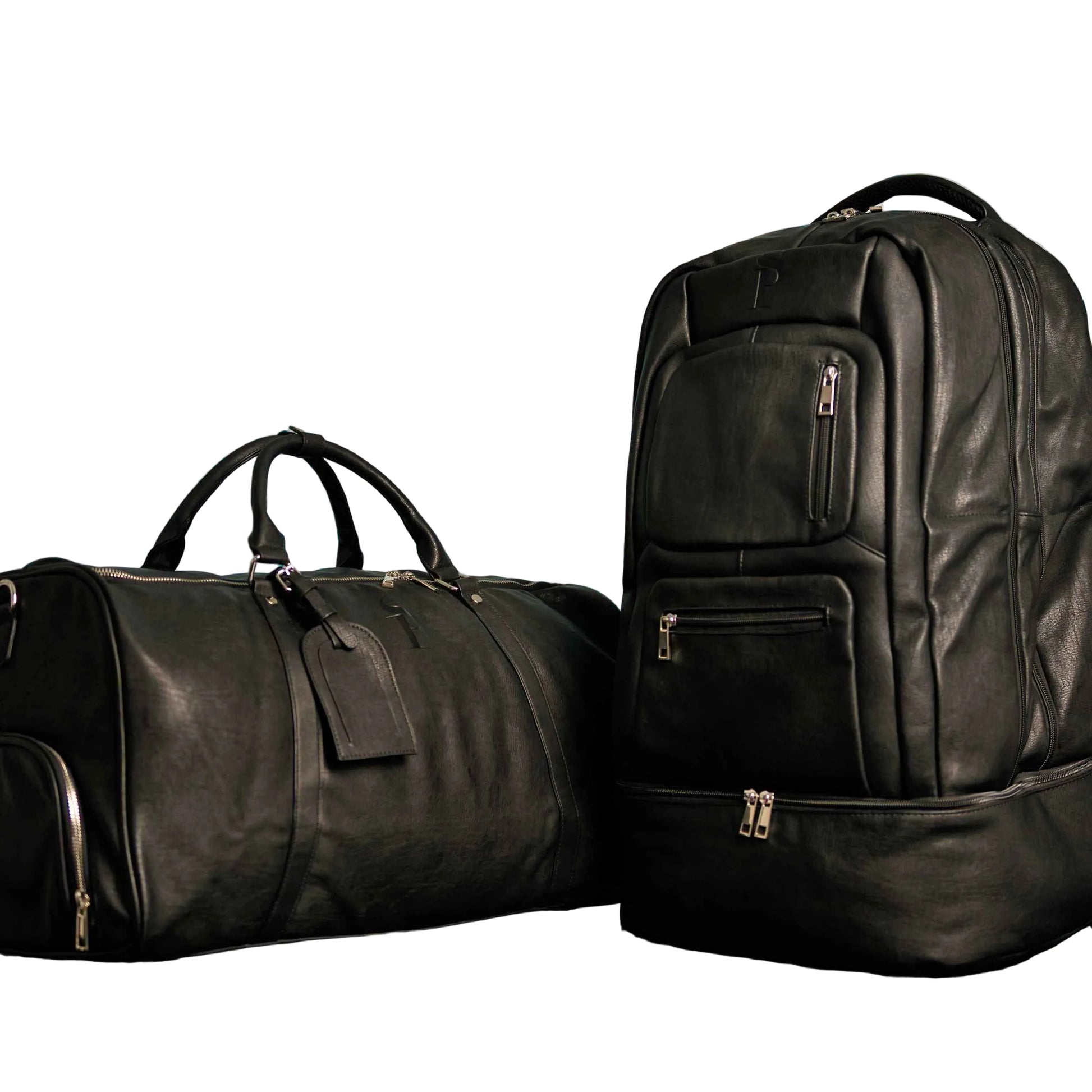 TEEK - Black Leather Signature Bag Set (Signature Backpack and Duffle Bag) BAG TEEK SP
