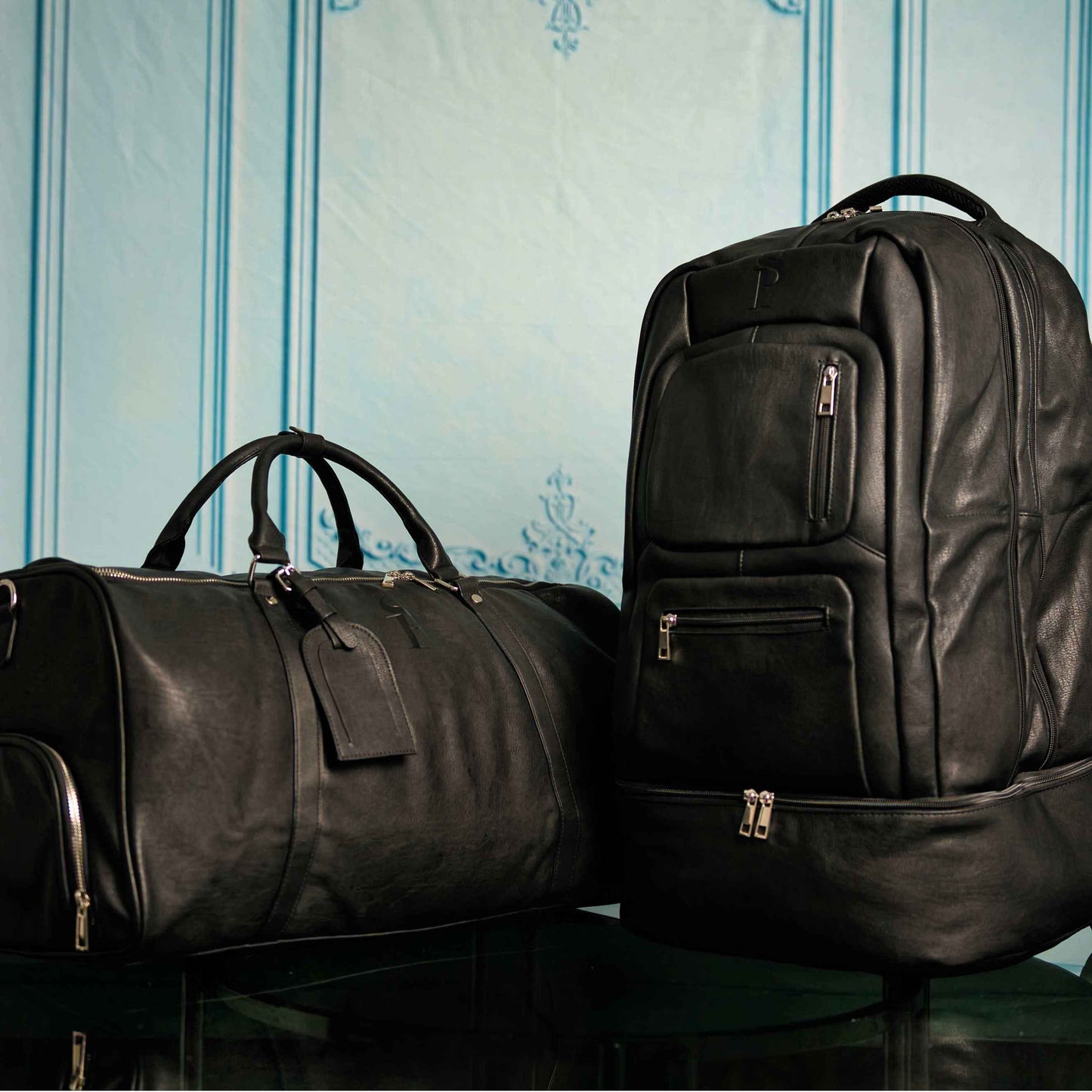 TEEK - Black Leather XL Signature Bag Set (XL Signature Backpack and Duffle Bag) BAG TEEK SP
