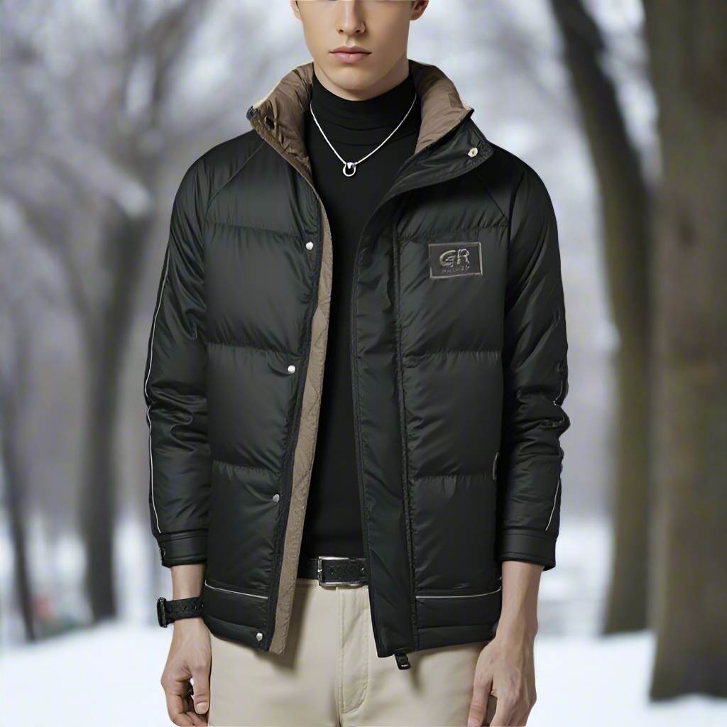 TEEK - Mens High Collar Zipper Puffy Jacket JACKET TEEK 1TFY Black XS