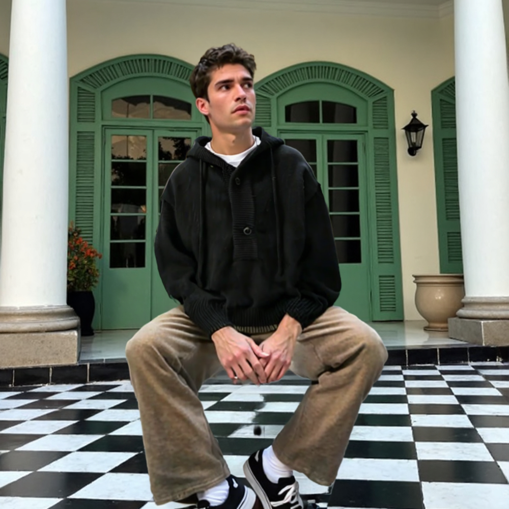 TEEK - Mens Pull Over Sweater Hoodie SWEATER TEEK 1TFY Black M