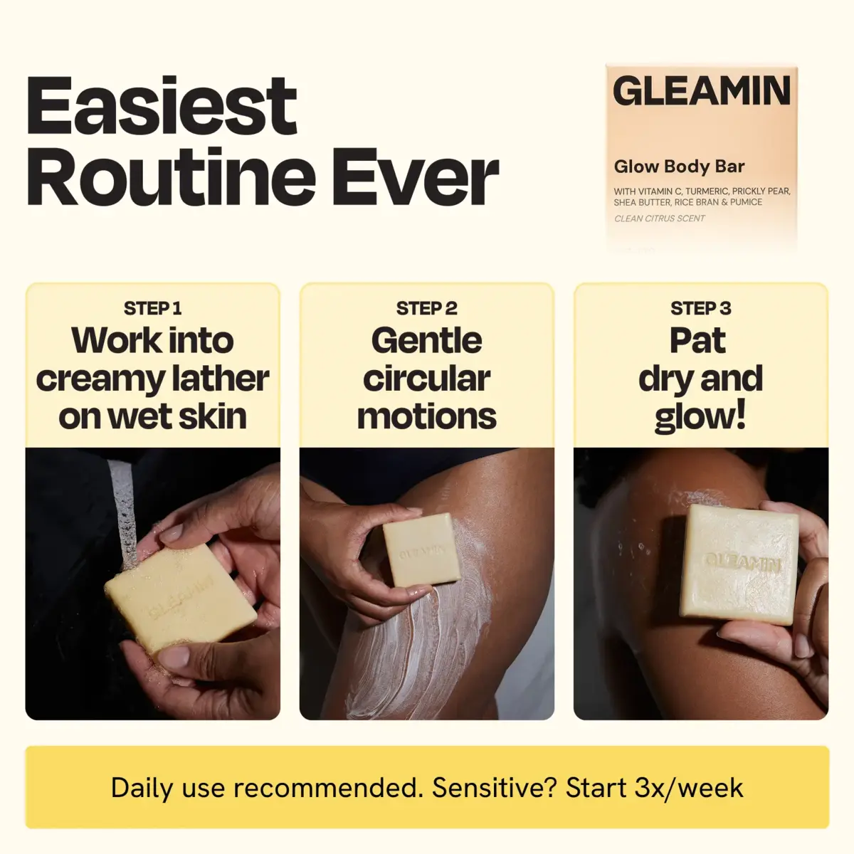 Glow Body Bar Brightening Bar Gleamin