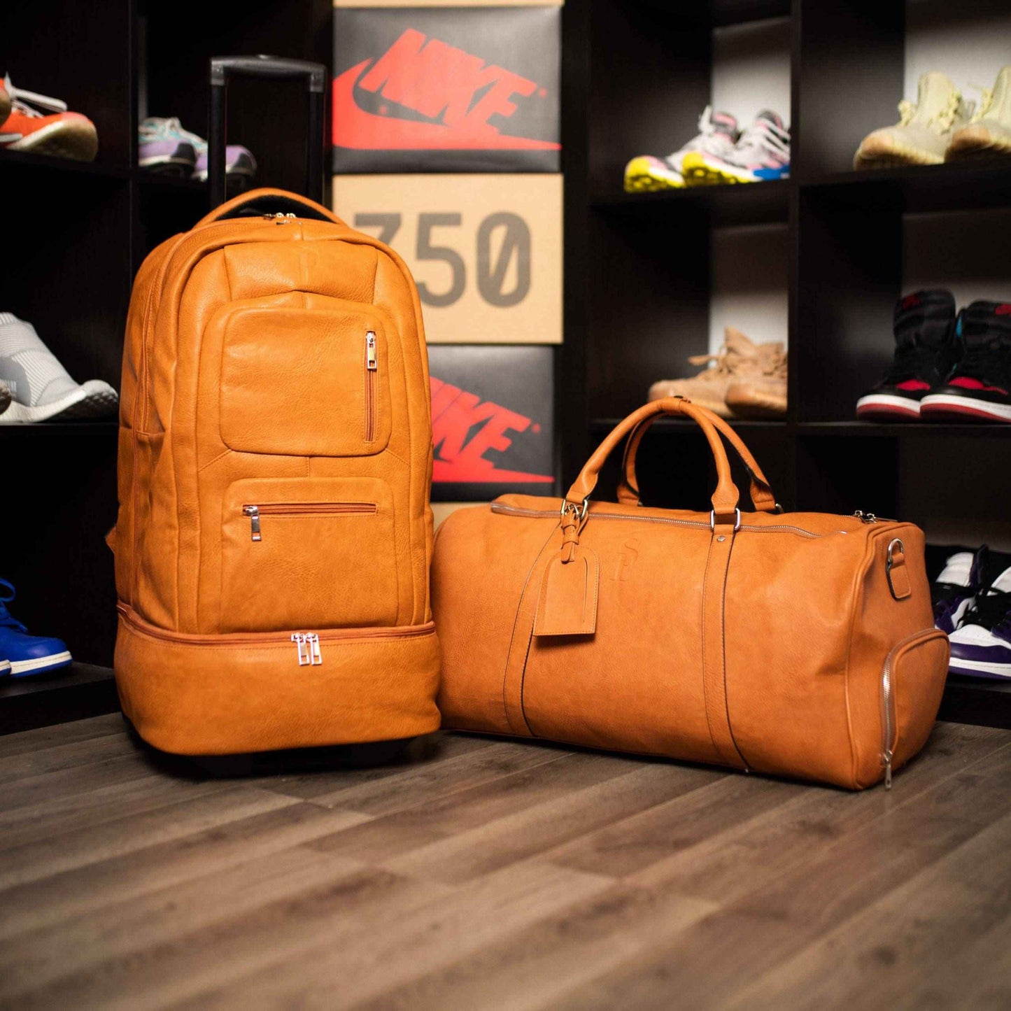 TEEK - Brown Leather Roller Bag Set BAG TEEK SP