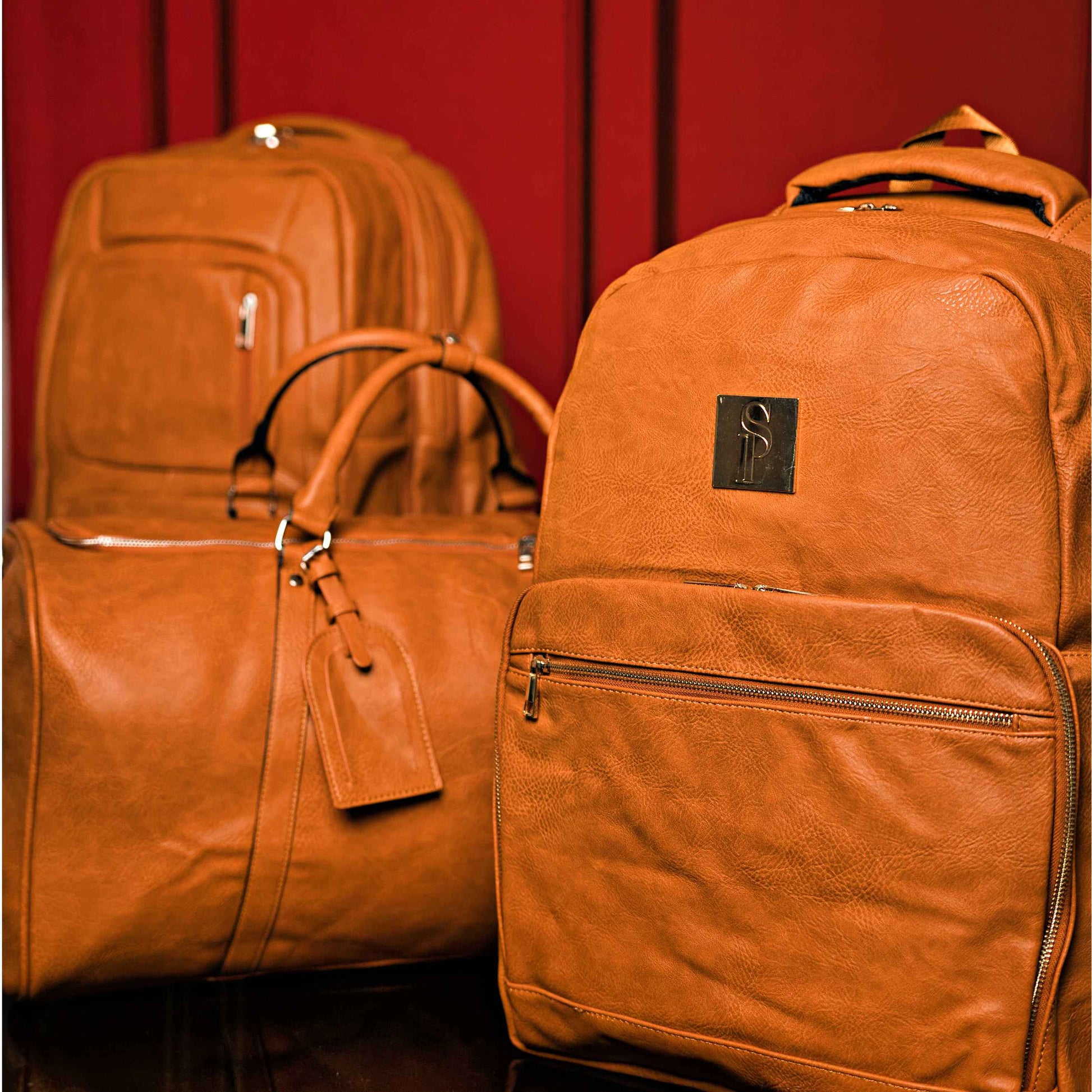 TEEK -Brown Tumbled Leather 3 Bag Set BAG TEEK SP