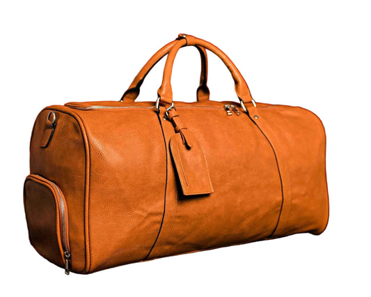 Brown Tumbled Leather Duffle Bag Duffle Bag Sole Premise