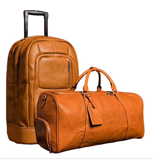 TEEK - Brown Leather Roller Bag Set BAG TEEK SP