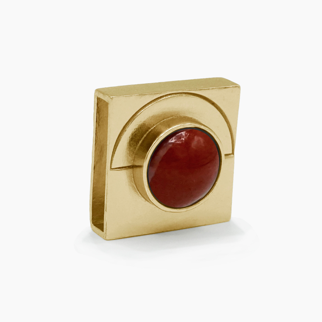 TEEK - Carnelian Moon Crystal Charm PET SUPPLIES TEEK DIP S GOLD COLOR