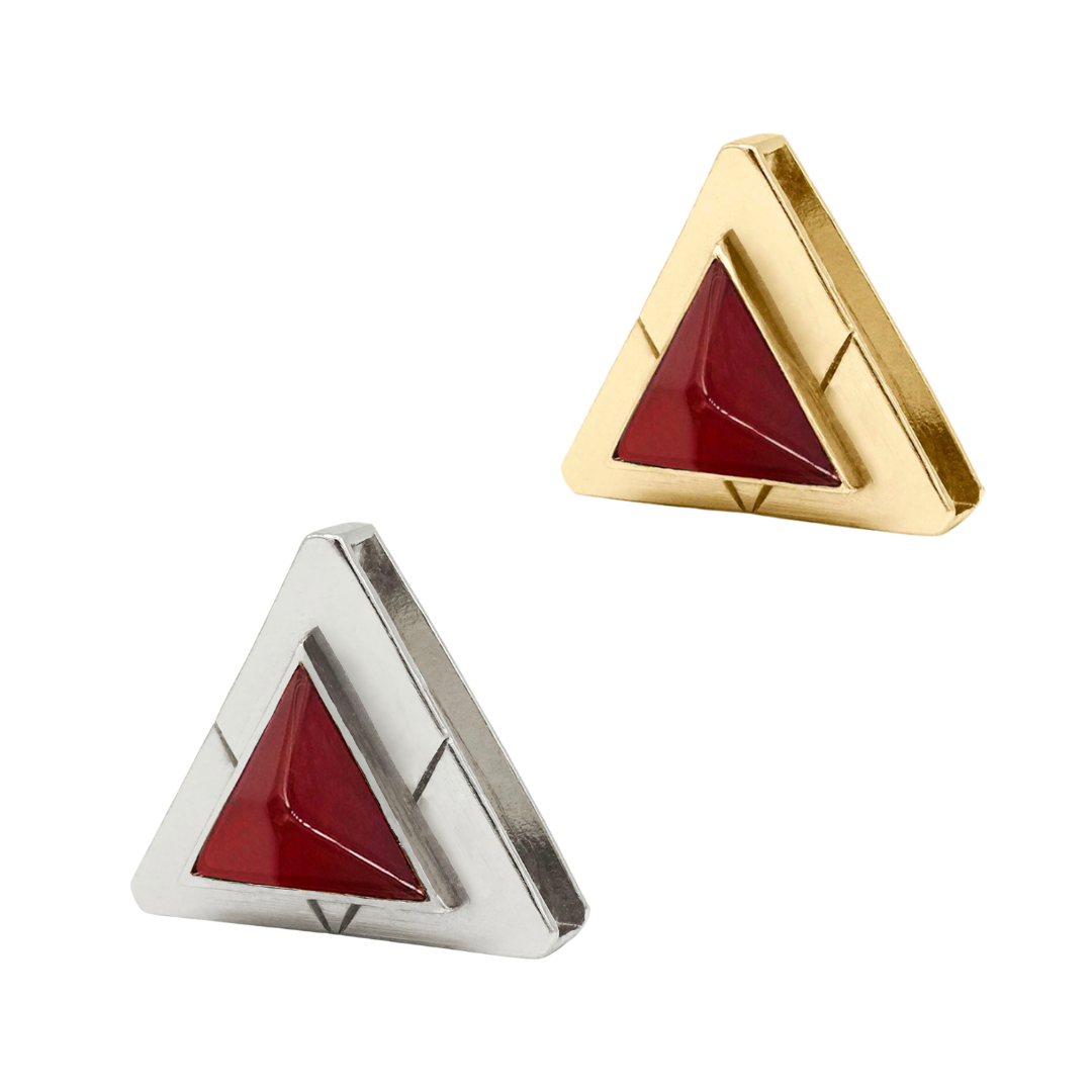 TEEK - Carnelian Triangle Crystal Charm – Gold or Silver PET SUPPLIES TEEK DIP