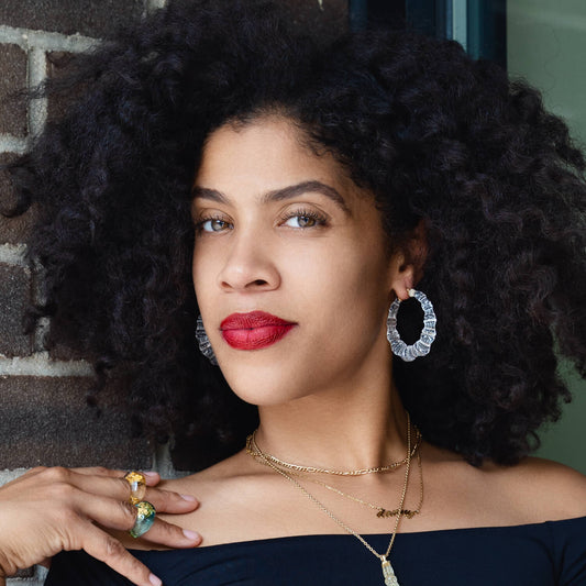 TEEK - Clear Lucite Bamboo Hoop Earrings JEWELRY TEEK GNH