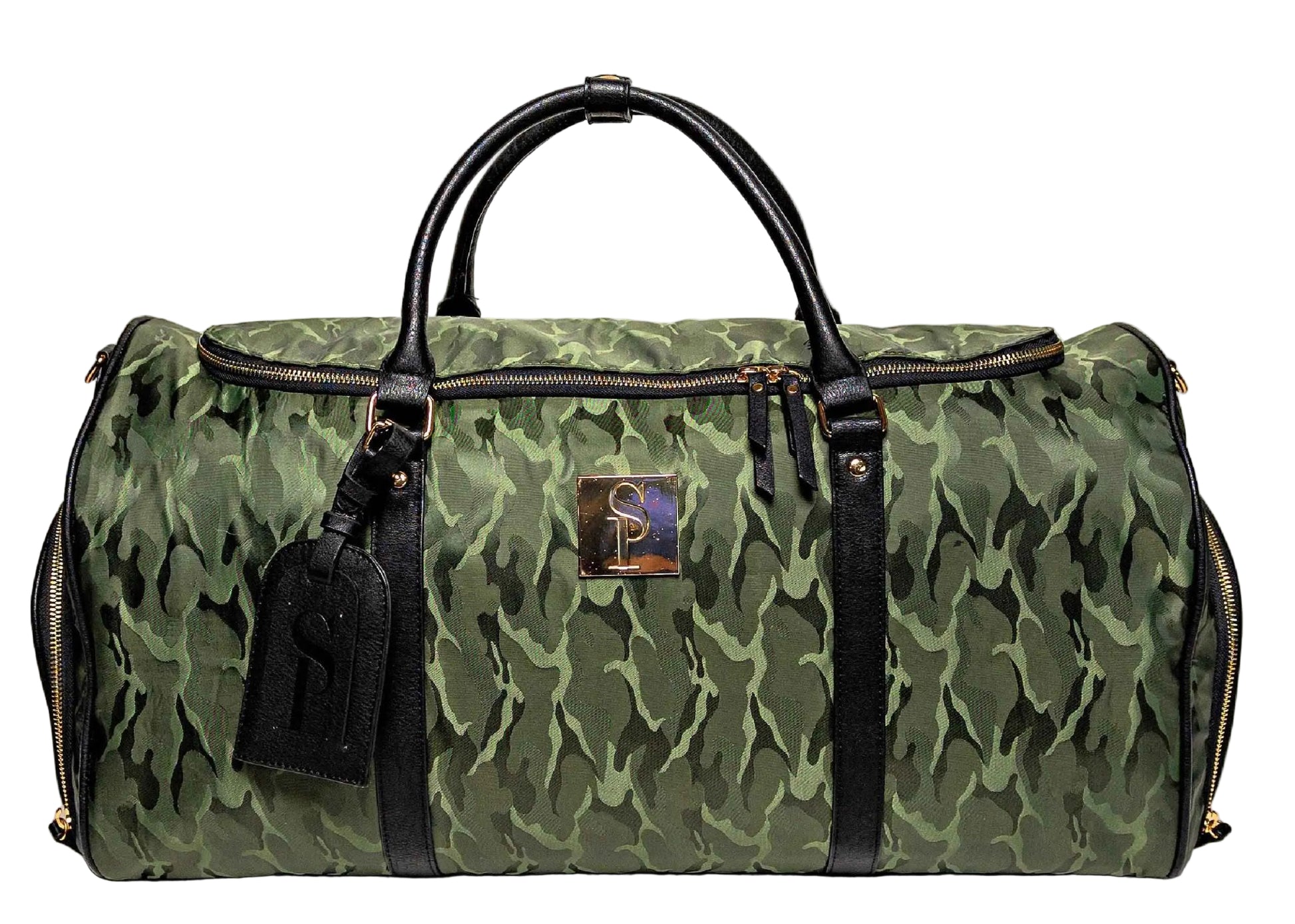 Green Camo Weekender Duffle Bag