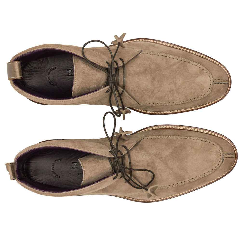 46-605-TPE CAMPO HIGH Italian Sueded Goatskin Chukka Boot, Taupe Shop TEEK ZI
