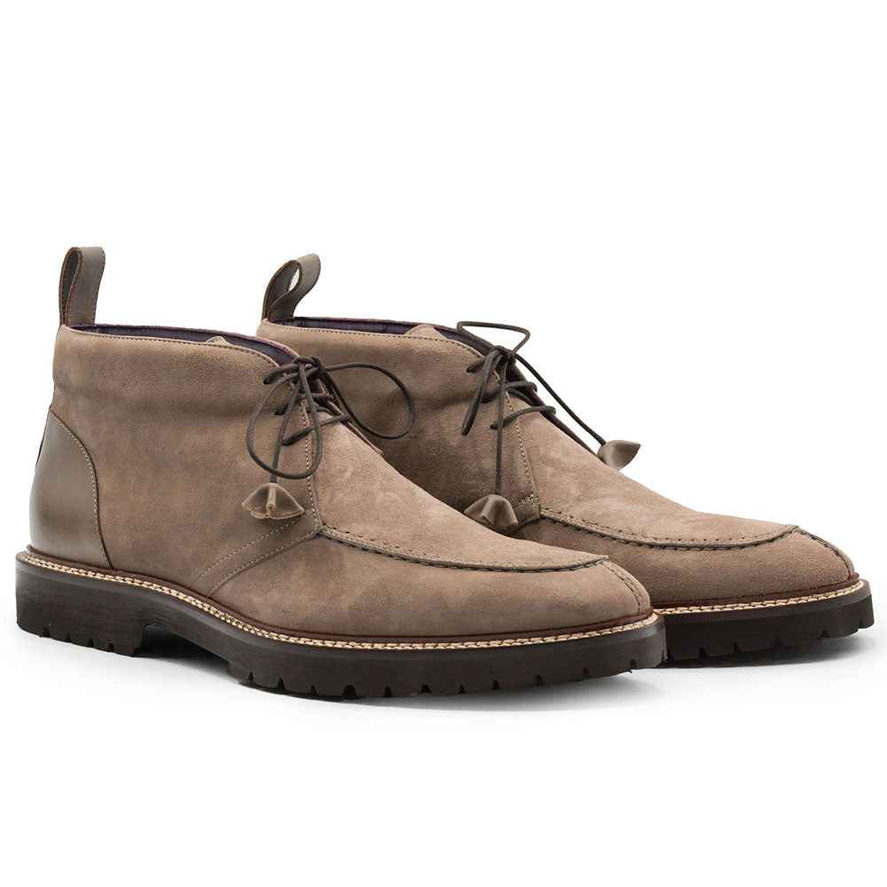 46-605-TPE CAMPO HIGH Italian Sueded Goatskin Chukka Boot, Taupe Shop TEEK ZI
