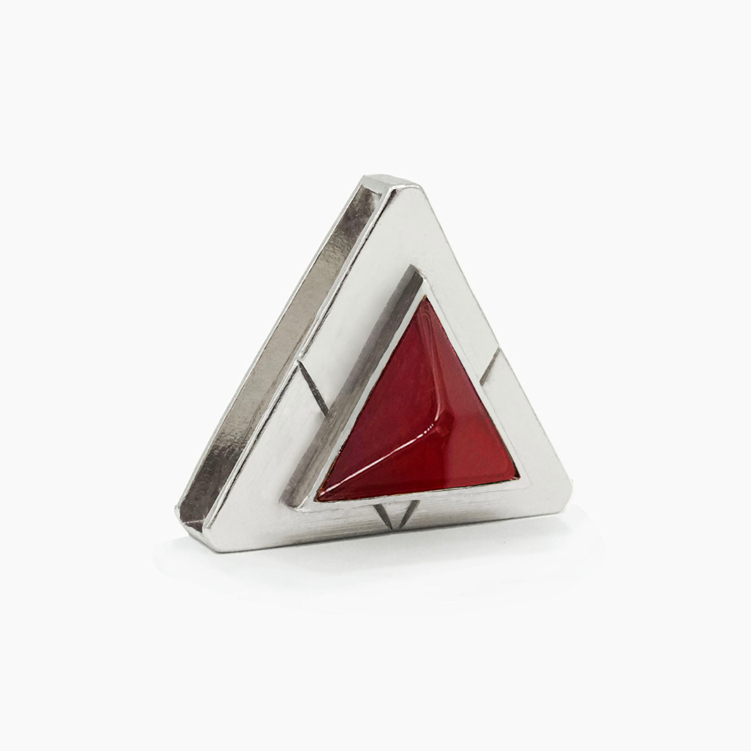 TEEK - Carnelian Triangle Crystal Charm – Gold or Silver PET SUPPLIES TEEK DIP S SILVER COLOR