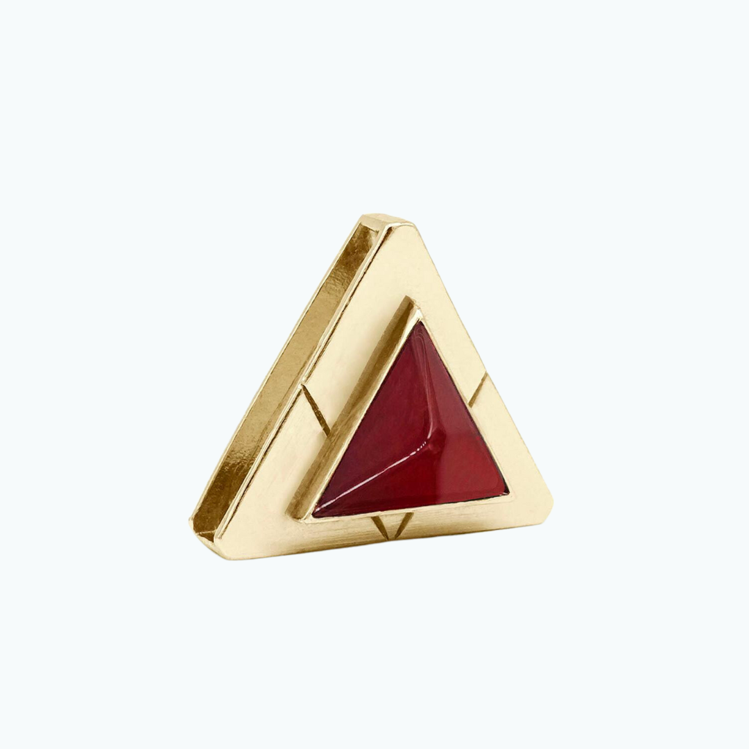 TEEK - Carnelian Triangle Crystal Charm – Gold or Silver PET SUPPLIES TEEK DIP S GOLD COLOR
