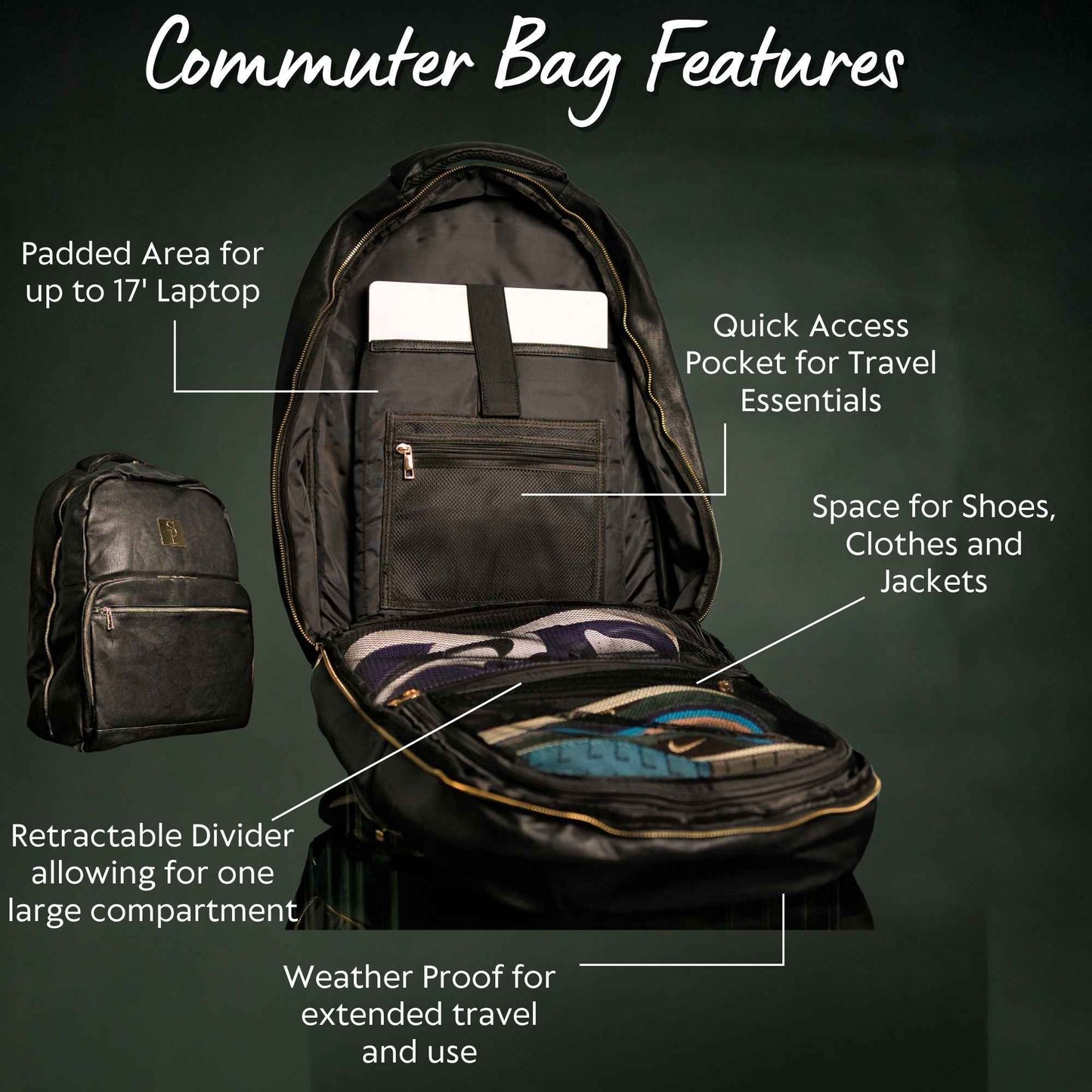 TEEK - Black Leather Daily Commuter Bag XL BAG TEEK SP