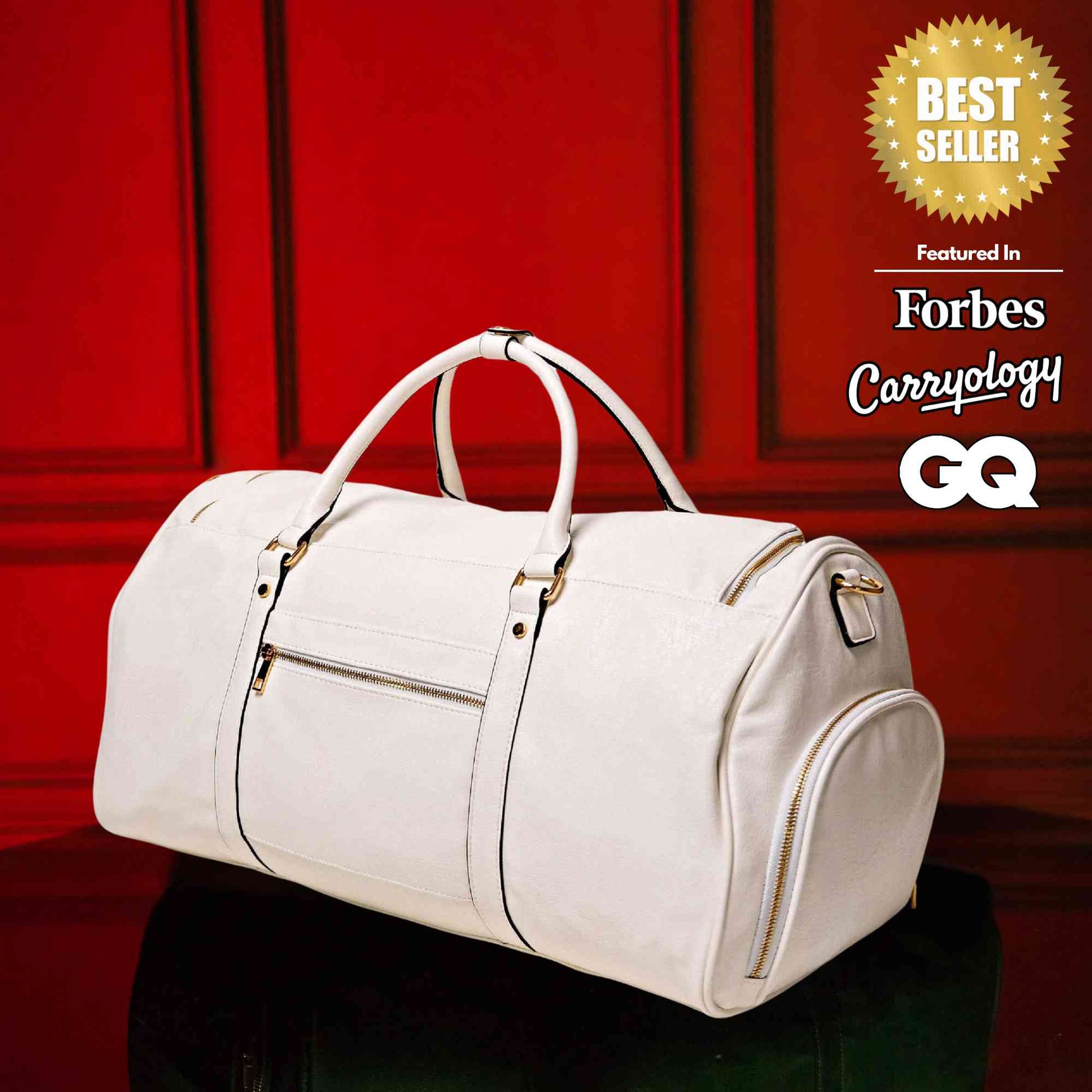 TEEK - White Leather Weekender Duffle Bag BAG TEEK SP